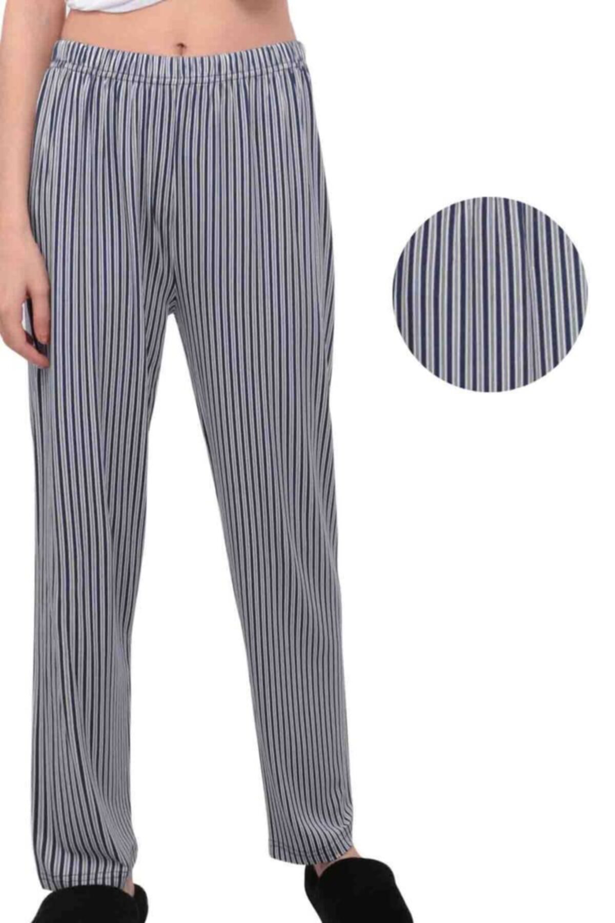 Simisso Çizgi Desenli Kadın Pijama Altı | Lacivert