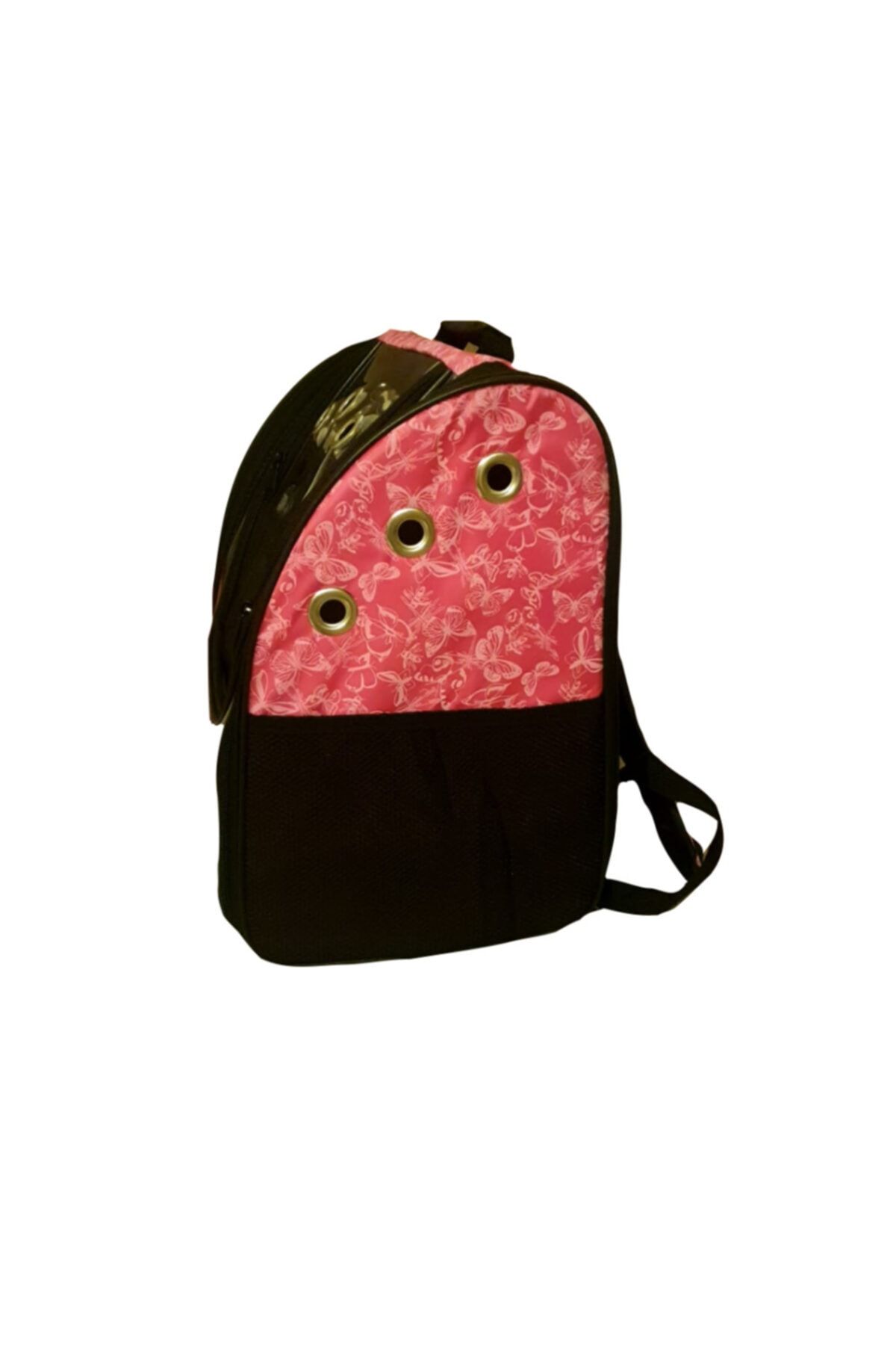 Maxisol Şeffaf Kedi – Köpek Taşıma Çantası Sırt Çantası 40*32*27 Cm Pembe Desenli