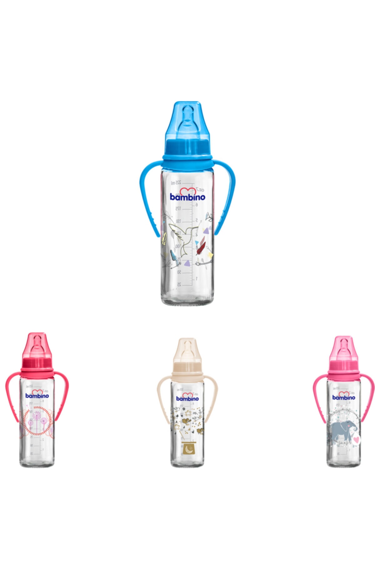 Bambino Kulplu Cam Biberon 225 Ml