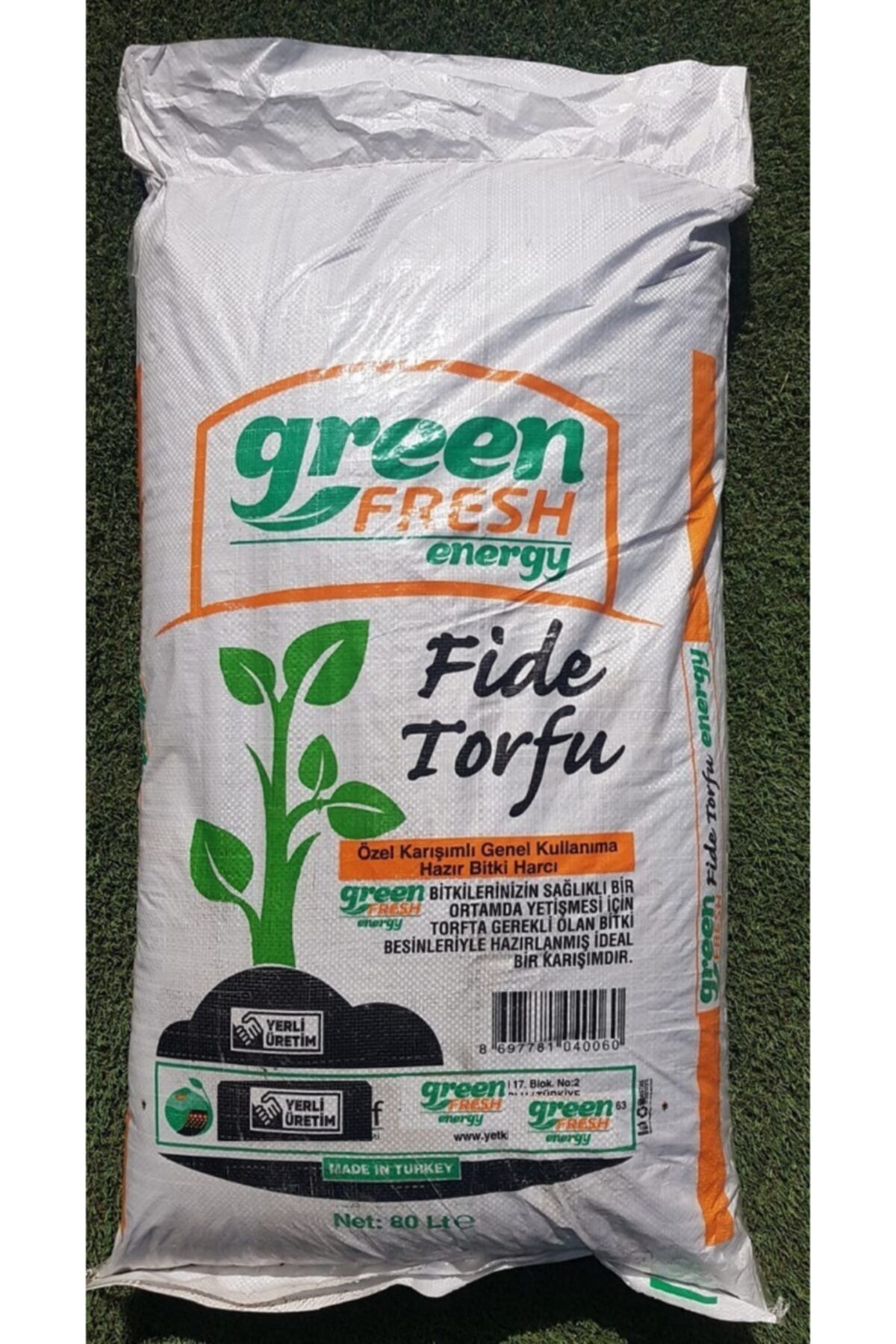 green fresh Torf Çiçek Saksı Toprağı 80lt