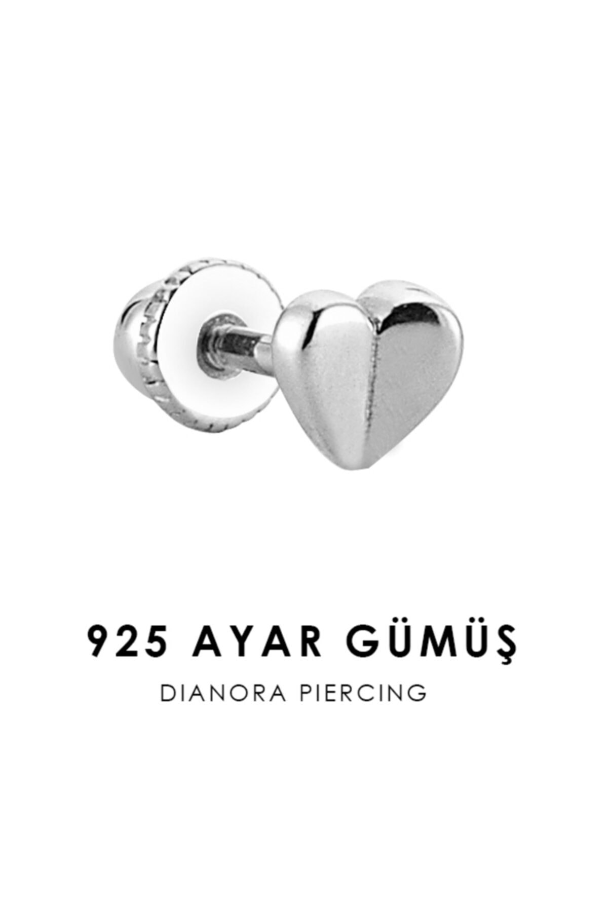 Dianora Piercing Kalp Gümüş Helix/kıkırdak Piercing
