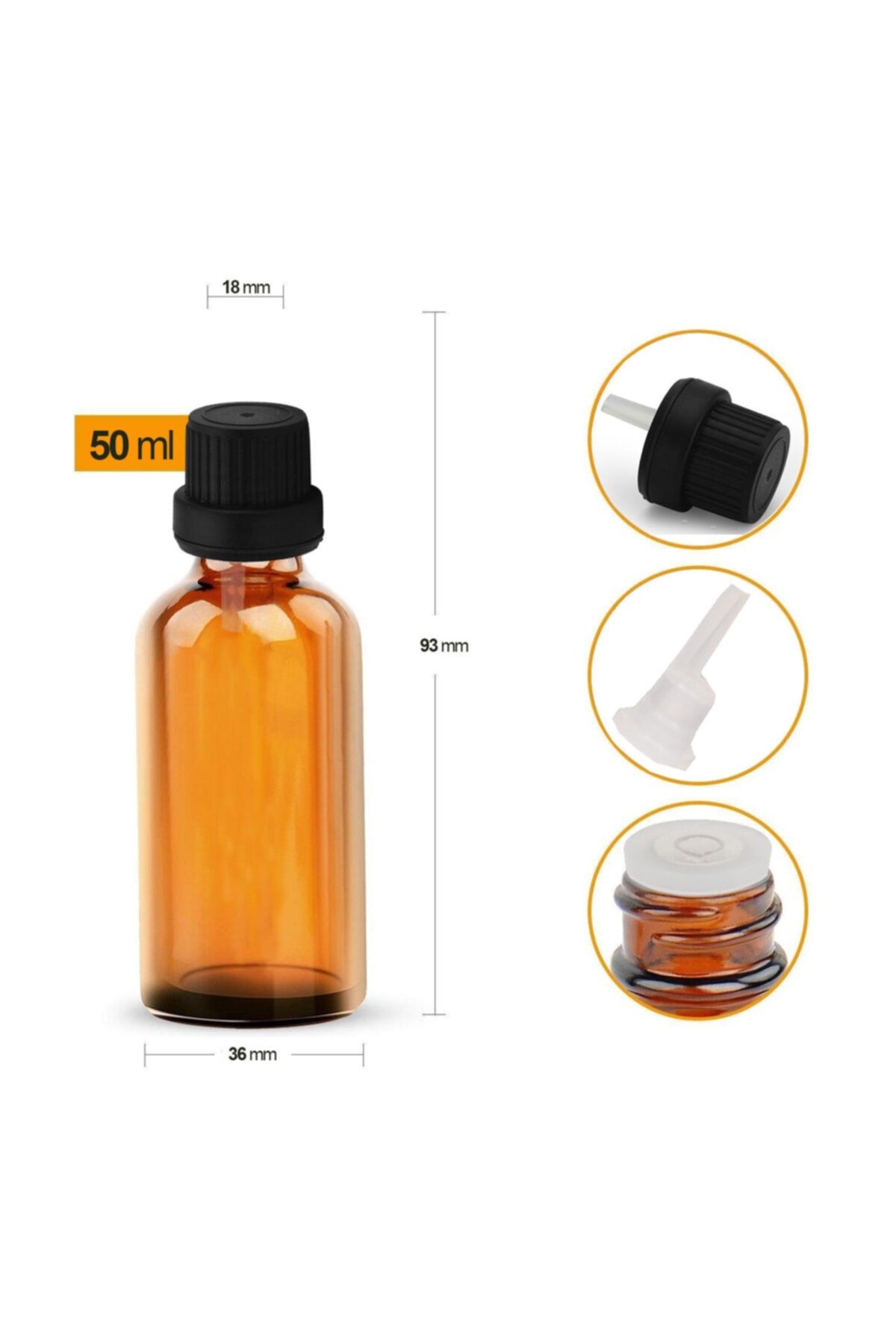 GALENİK Amber Cam Şişe 50ml  24 Adet