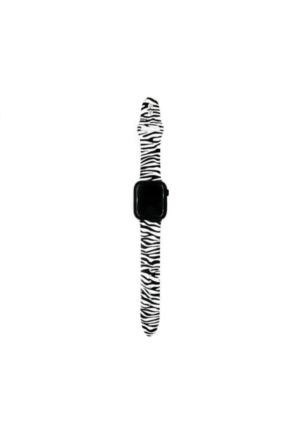 Teknoband Apple Watch 38/40/41 Mm S/m Beden Uyumlu Zebra Çizgili Silikon Kordon