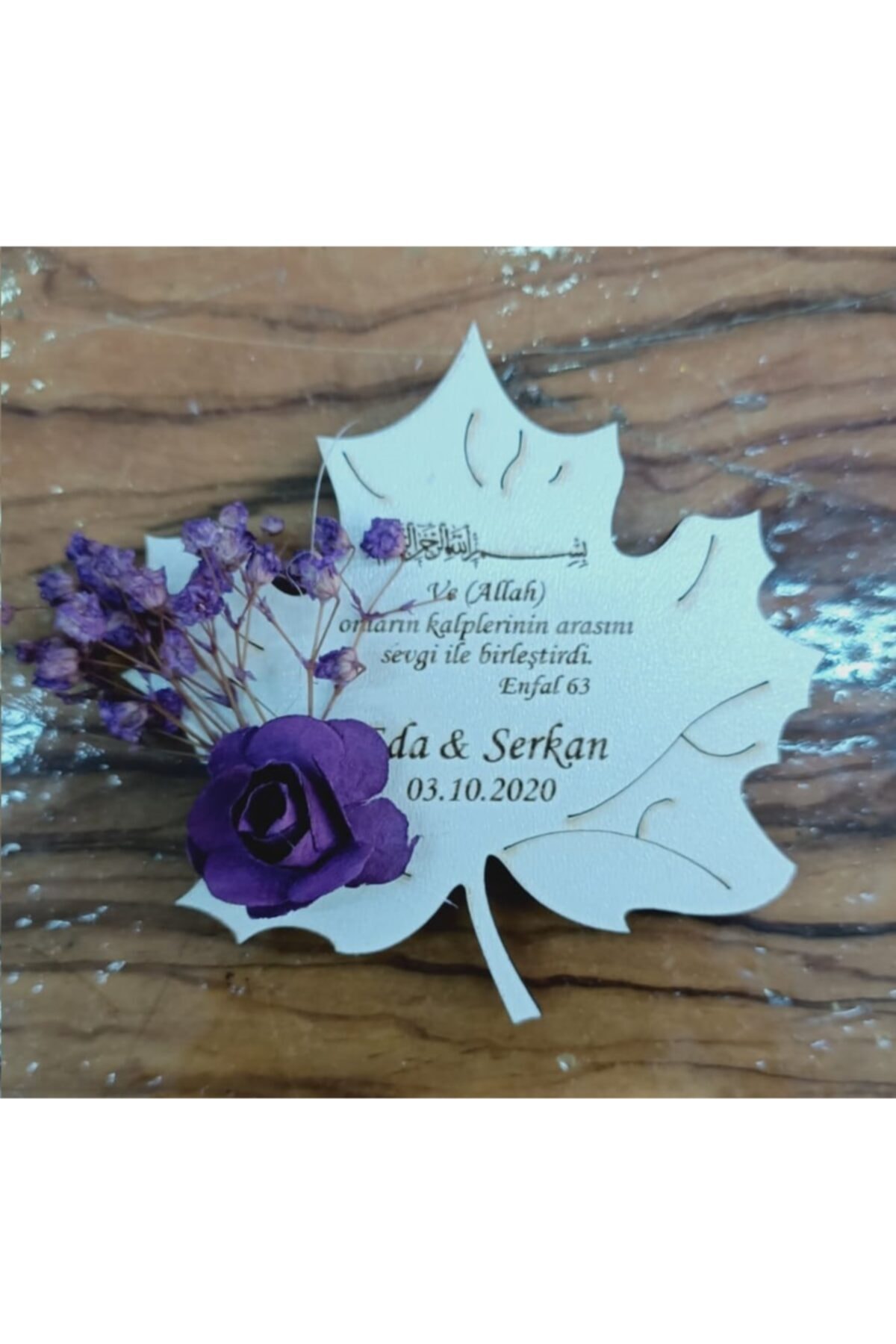 Loras Tasarım Çınar Yaprağı Ahşap Magnet 1 Paket 50 Adet