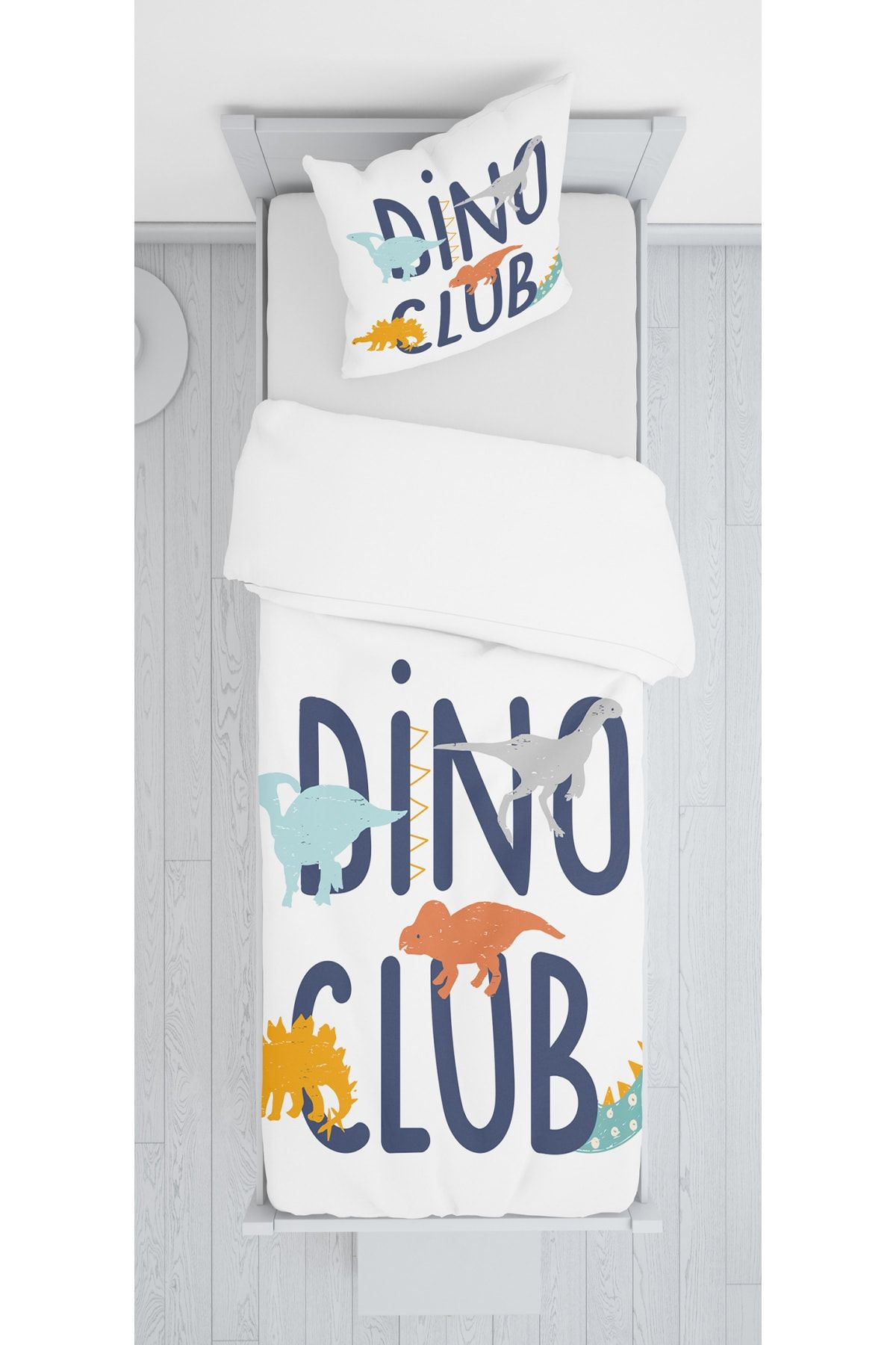 SEWINLAND Dino Club Figürlü Kadife Yatak Örtüsü Yastık Kılıfı
