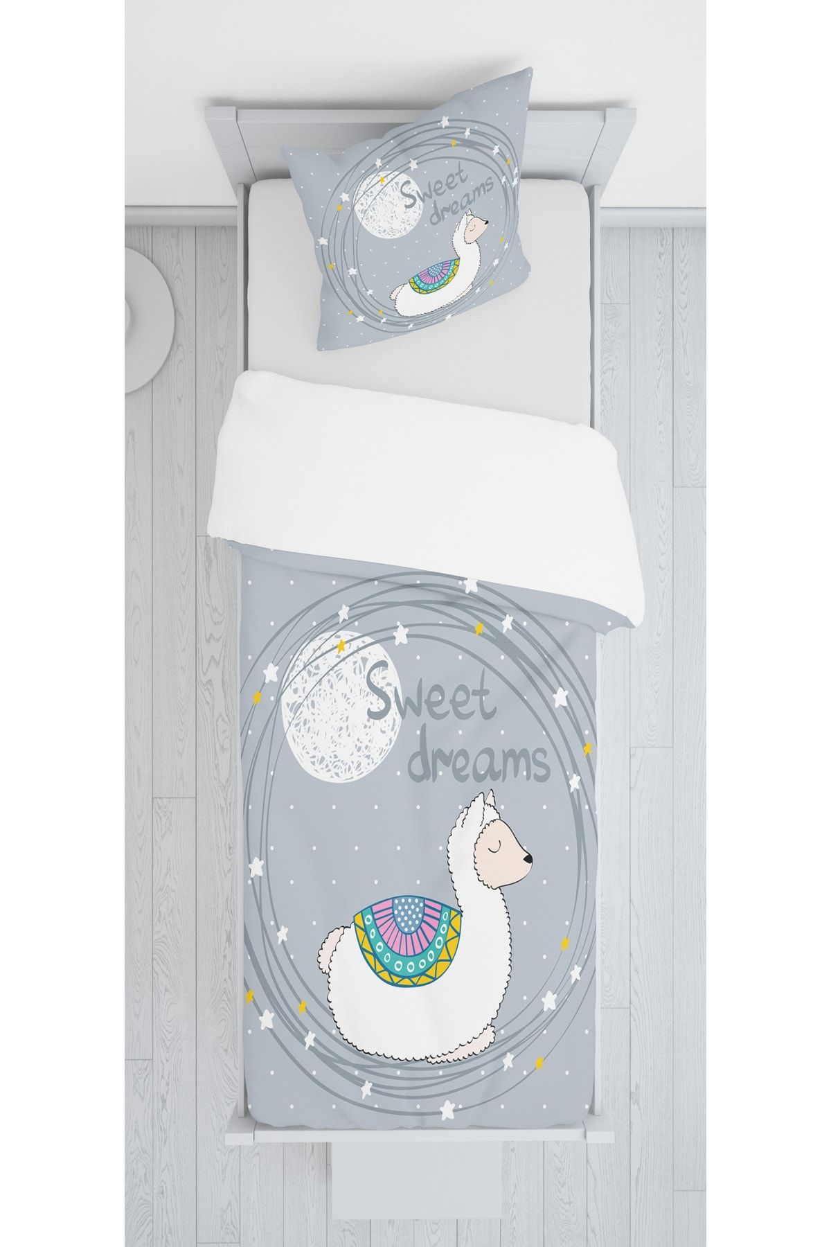 SEWINLAND Sweet Dreams Figürlü Kadife Yatak Örtüsü Yastık Kılıfı