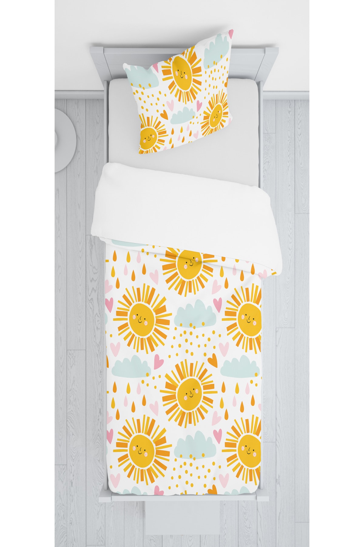 SEWINLAND Güneş Figürlü Kadife Yatak Örtüsü Yastık Kılıfı