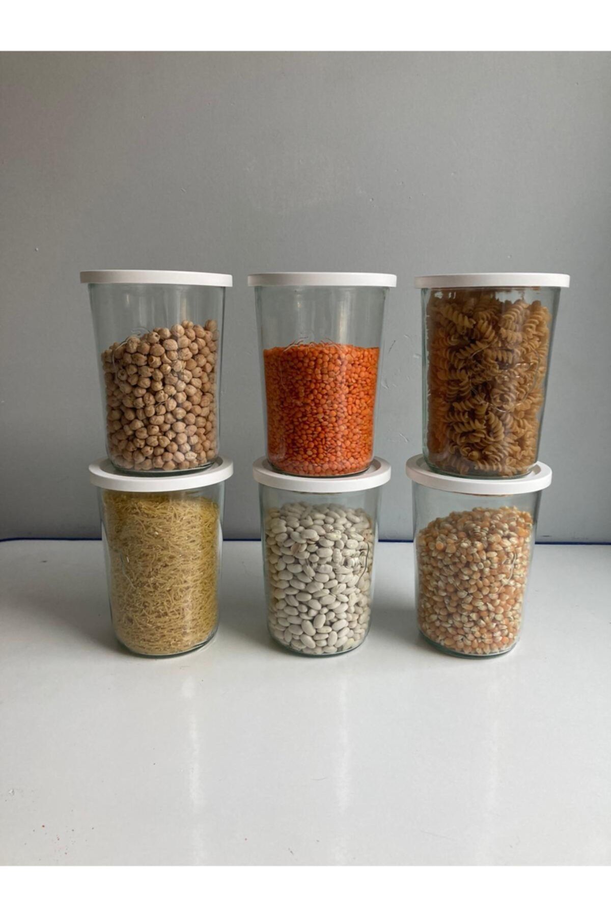 Weck Mold Beyaz Kapaklı Saklama Kavanoz Seti 6 'lı 850 Ml