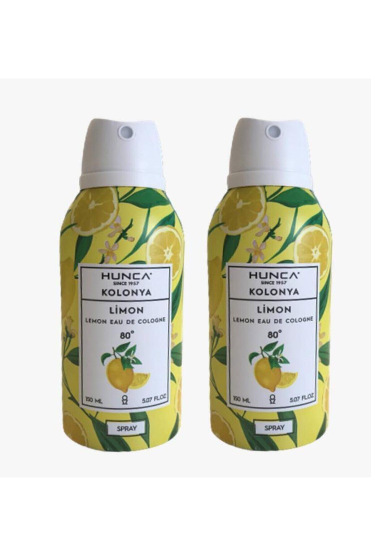 Hunca 80 Derece Aerosol Sprey Limon Kolonyası 150ml X 2 Adet