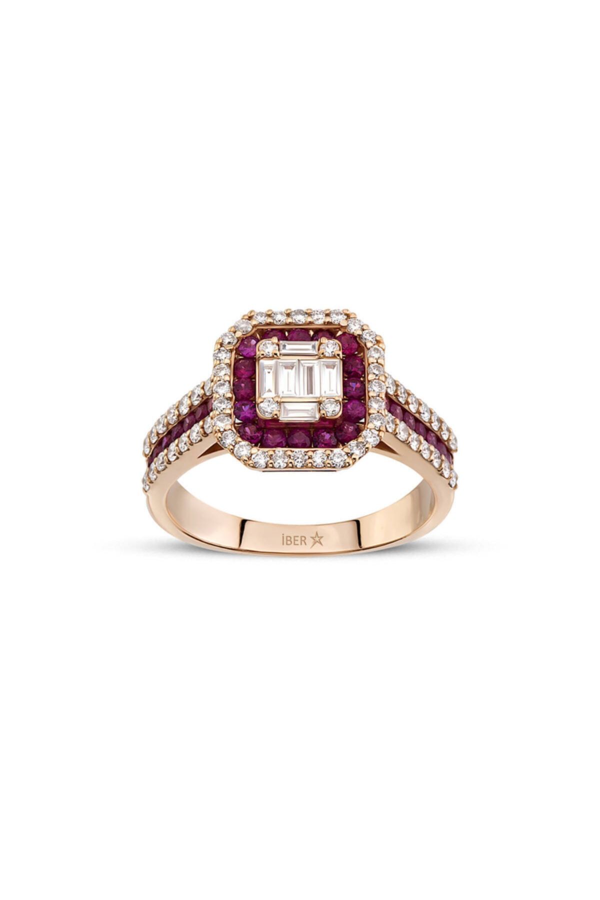 İBER DIAMOND F Sı 1.40 Karat Pırlanta Yakut Taşlı Yüzük - Pyz1006hrd