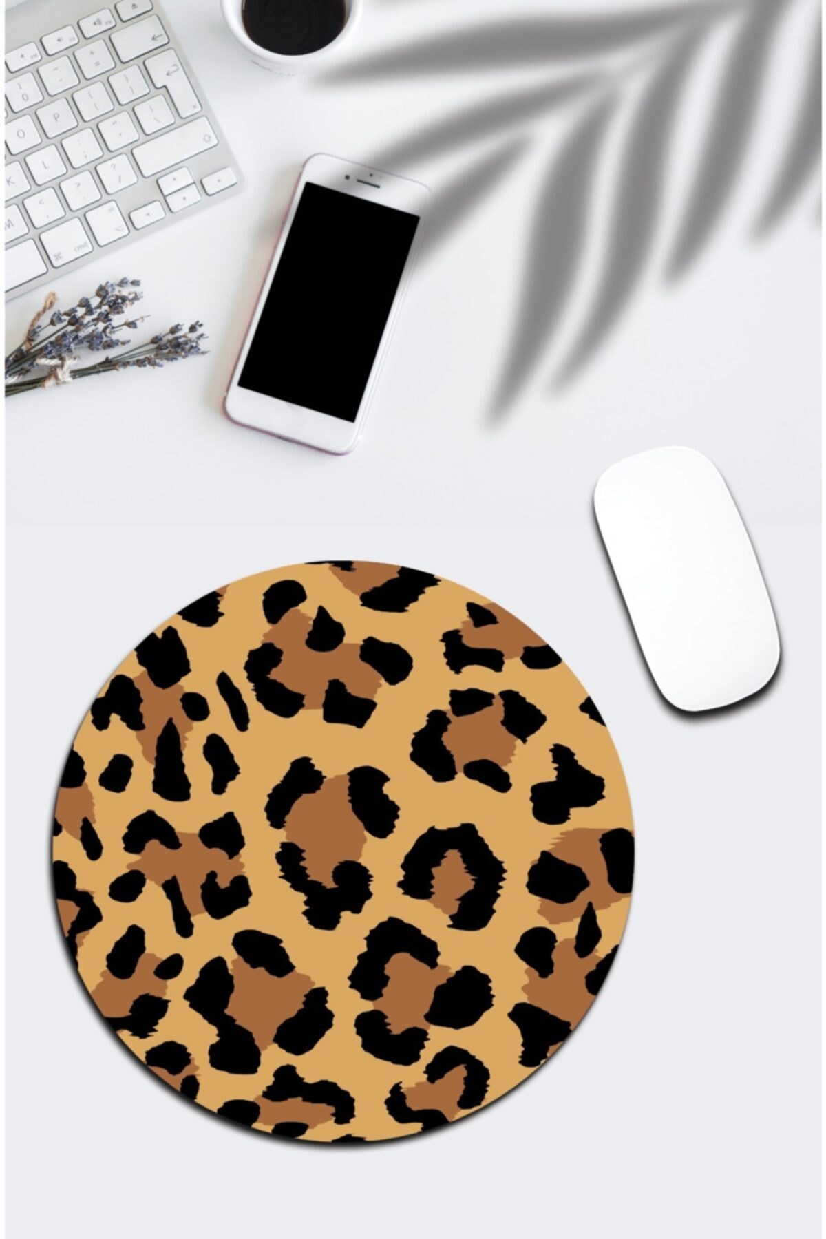pixolog Leopar Desenli Yuvarlak Mouse Pad 702