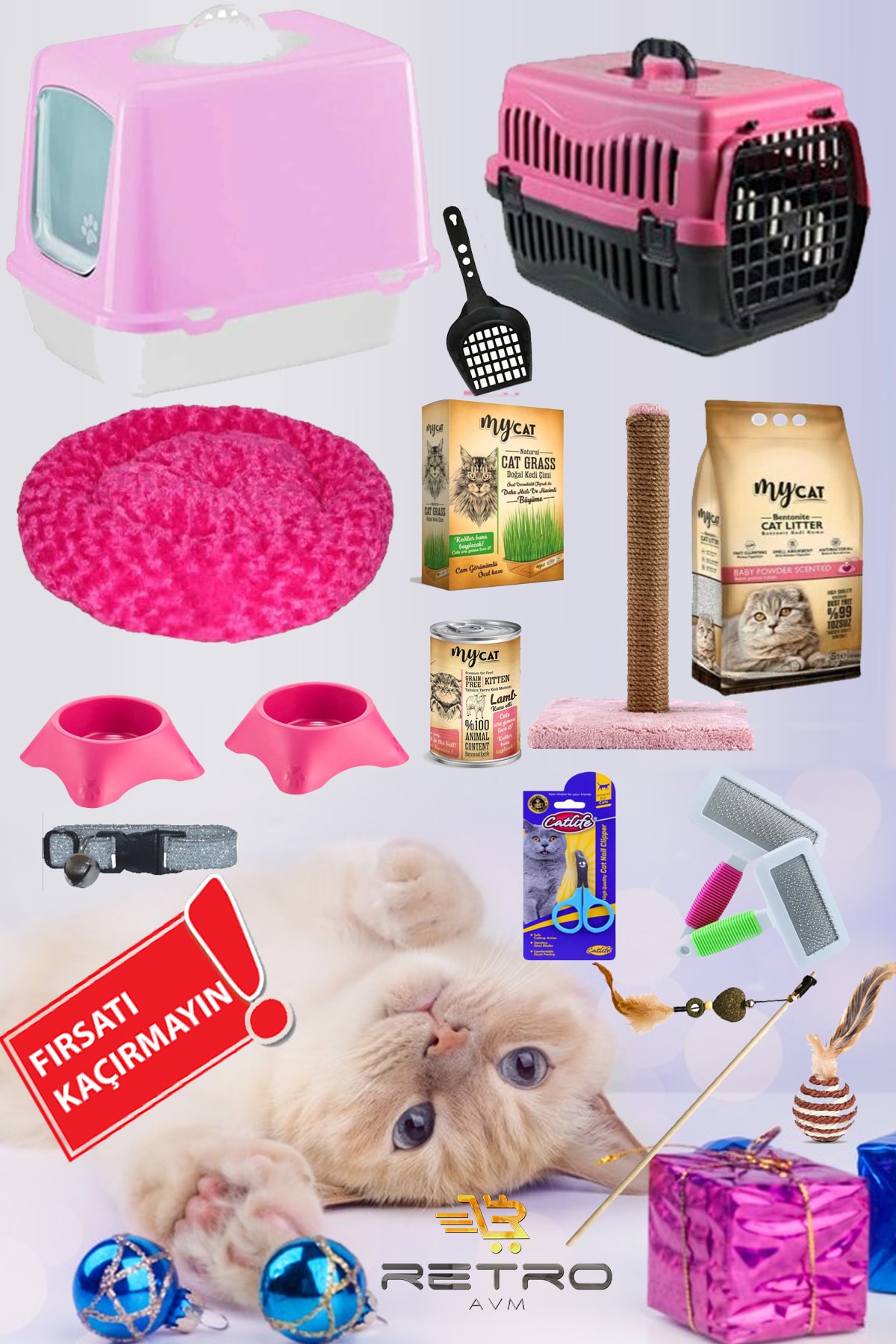 retroavm kedi tuvalet seti ve ihtiyaclari 15 li paket fiyati yorumlari trendyol