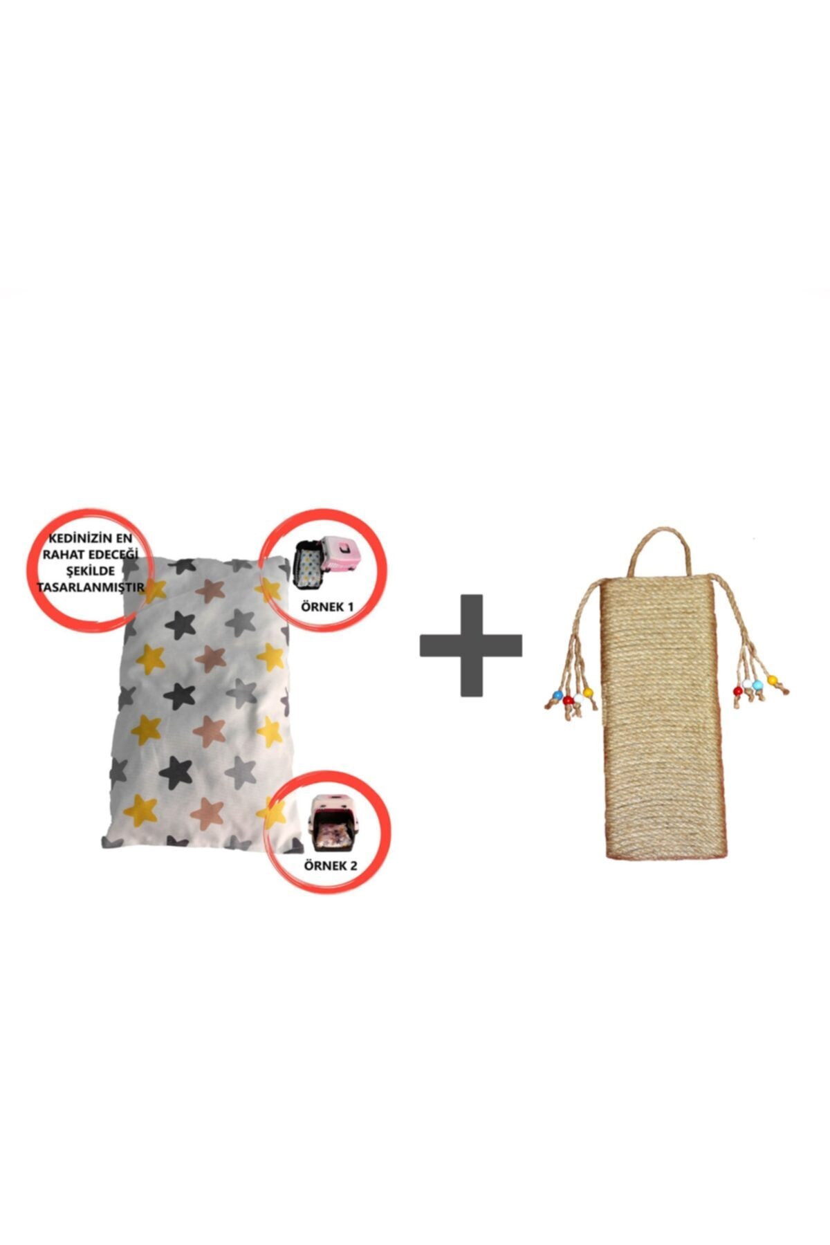 Hesaplı Pet Kedi 2 Fonksiyonlu Mini Tırmalama Tahtası 10x30 + Box Minderi 2li Set