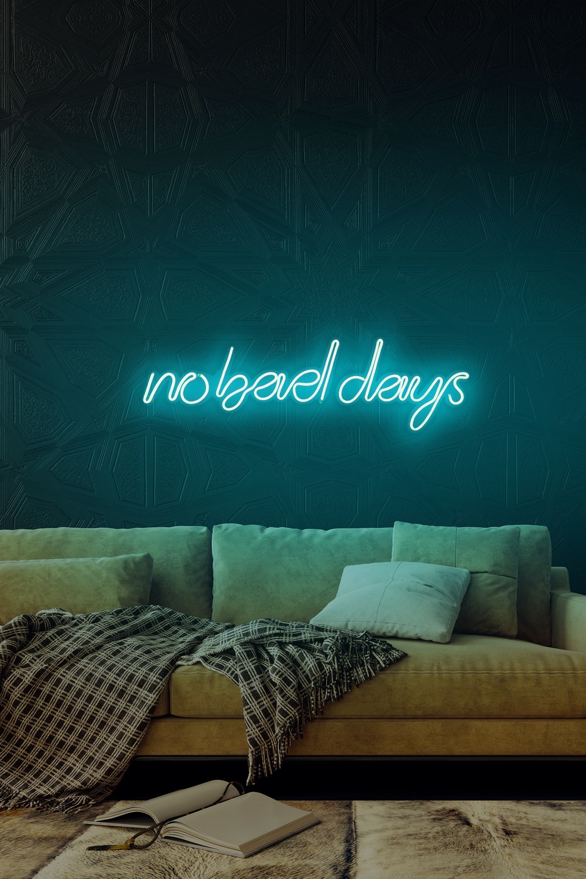 neon graph - No Bad Days - Led Dekoratif Duvar Aydınlatması Neon Duvar Yazısı Sihirli Led Mesajlar -neongraph