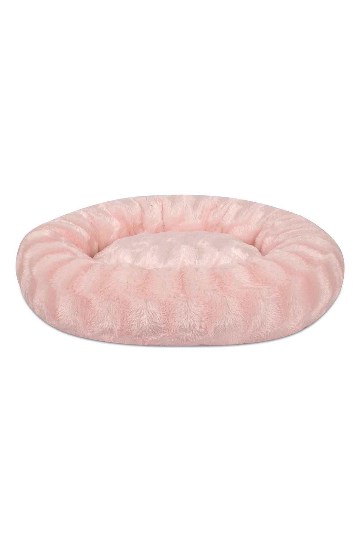 SLEEPMAX Lux Yuvarlak Dekoratif Yıkanabilir Kaymaz Tabanlı Tüylü Peluş Kedi Köpek Yatağı