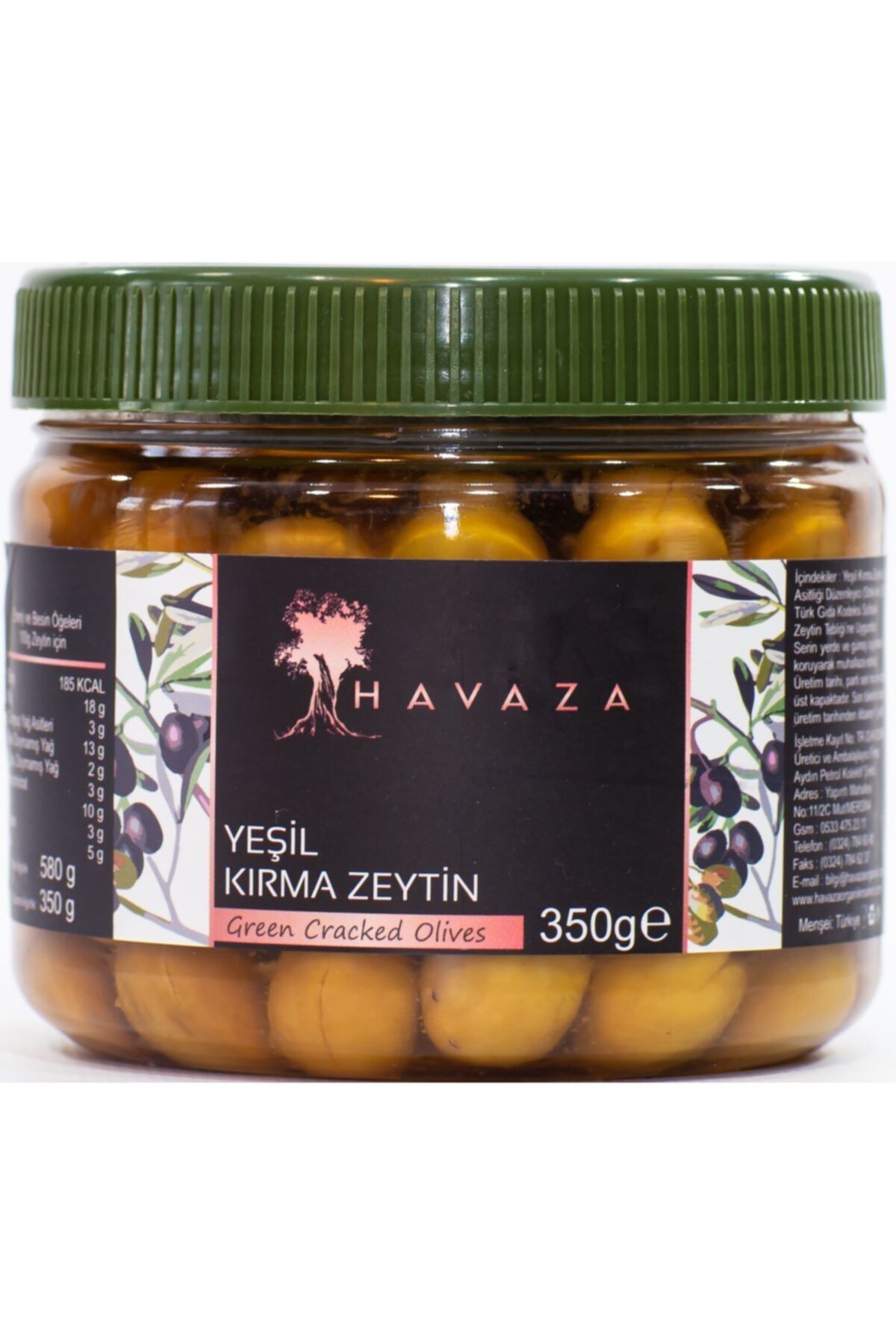 Havaza Yeşil Kırma Zeytin - 350 gr. (261-290 Kalibre)