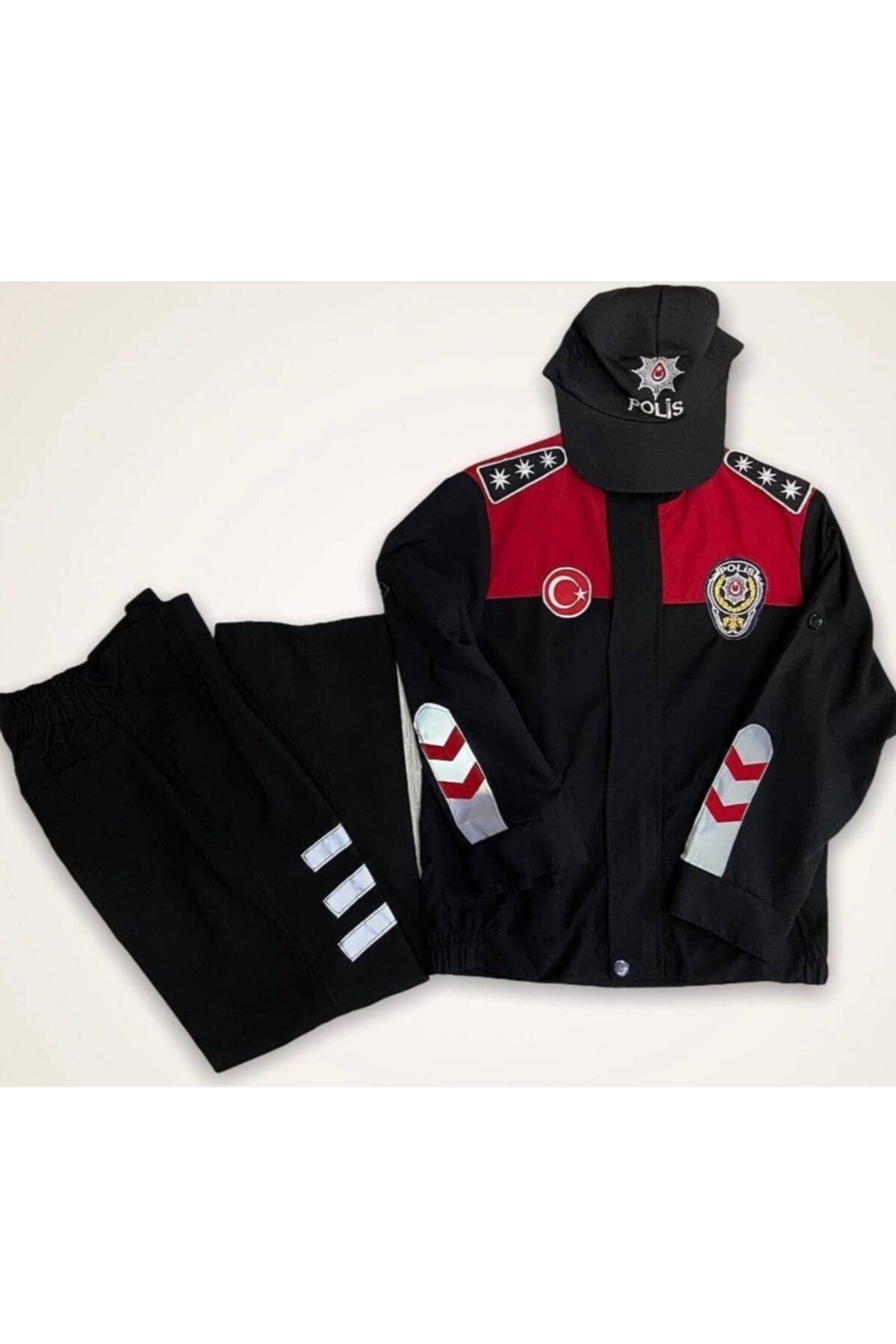 SP GİYİM Unisex Çocuk Siyah Yunus Polis Üniforması