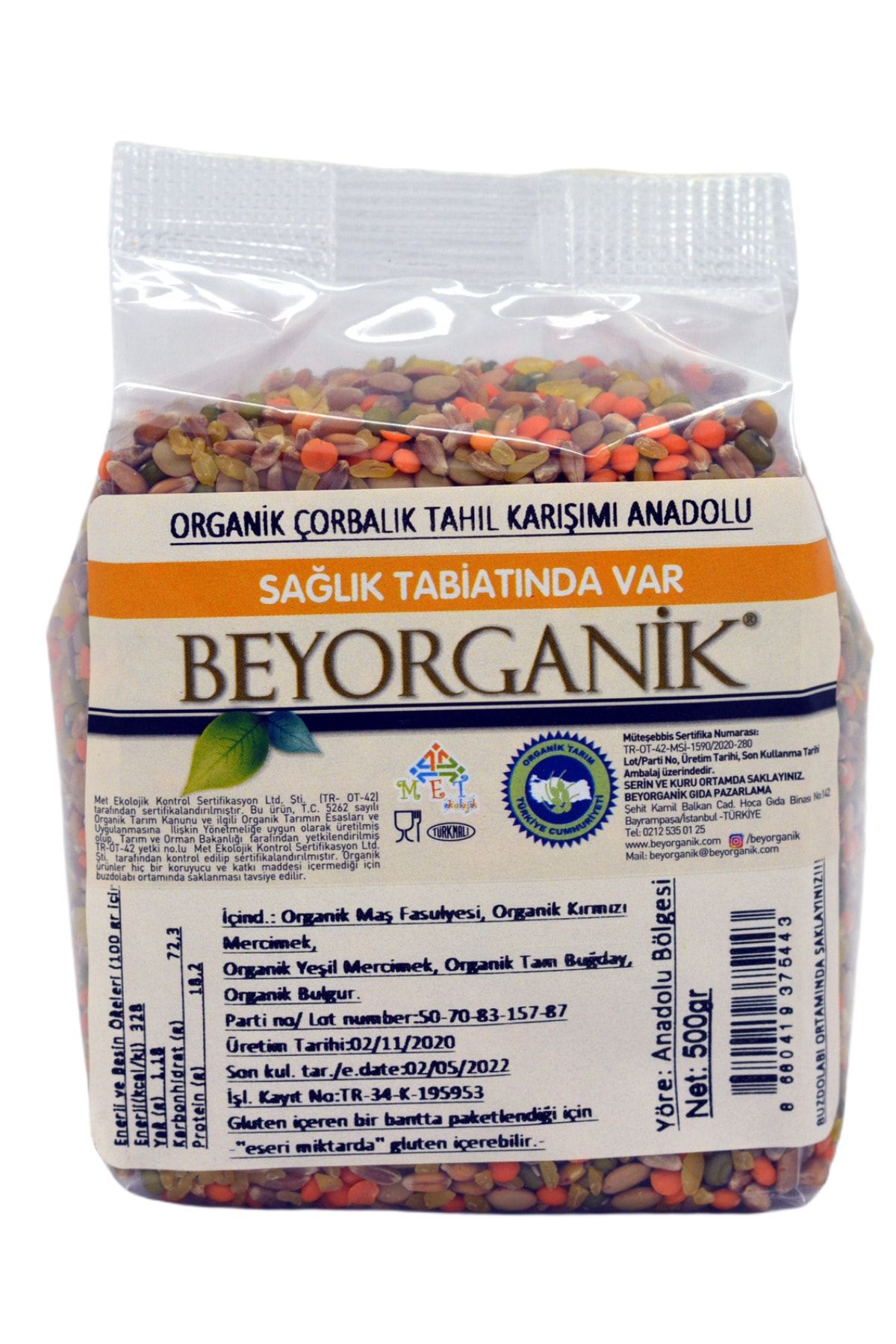 BEYORGANİK Organik Çorbalık Tahıl Karışımı 500 Gr