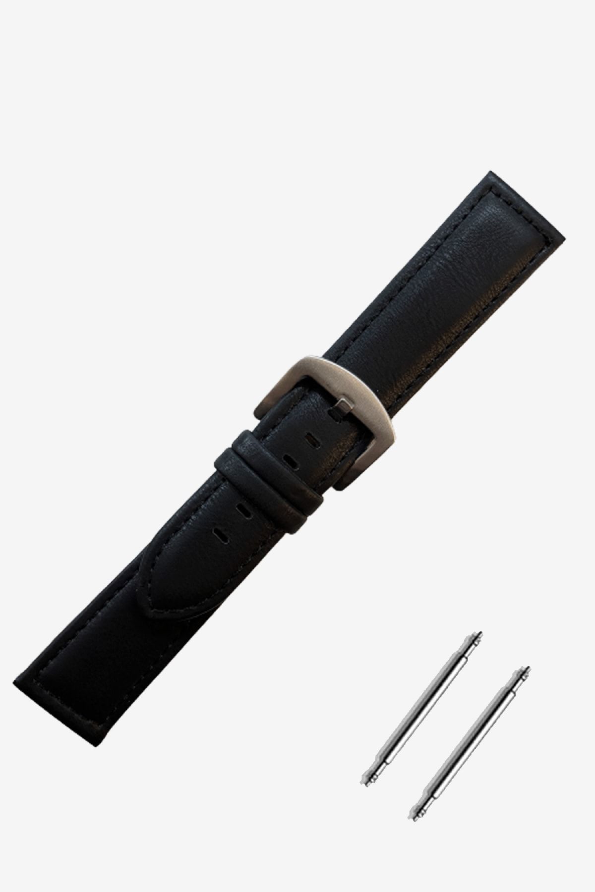 Esprit 22mm Saat Uyumlu Siyah Renk Dikişli Deri Saat Kordonu Kayışı