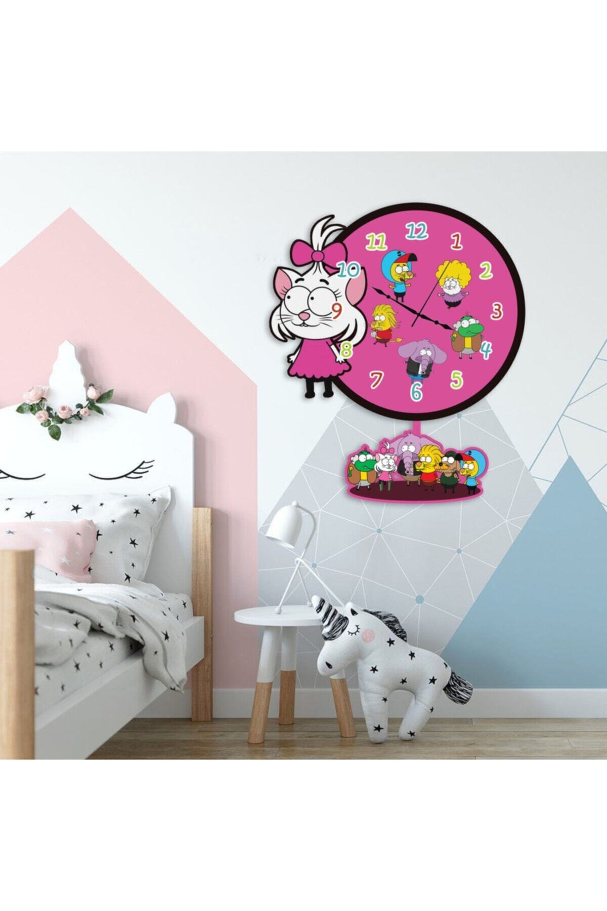 N1Dekor Sarkaçlı Sallanır Canan Resimli & Kral Şakir Saat Ebat 39x34