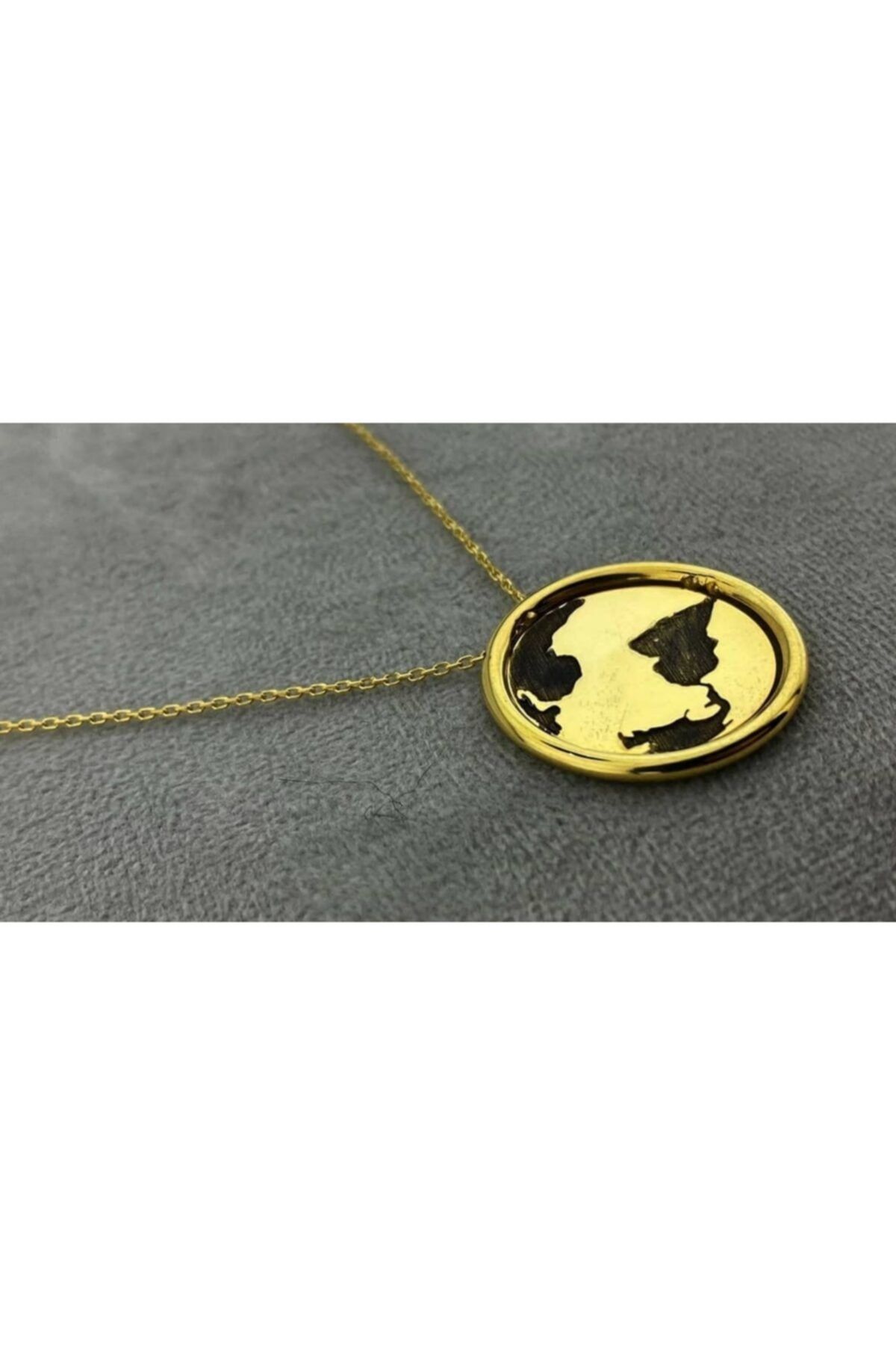 gümüşay gümüş Unisex Gold Dönebilen Dünya Kolye