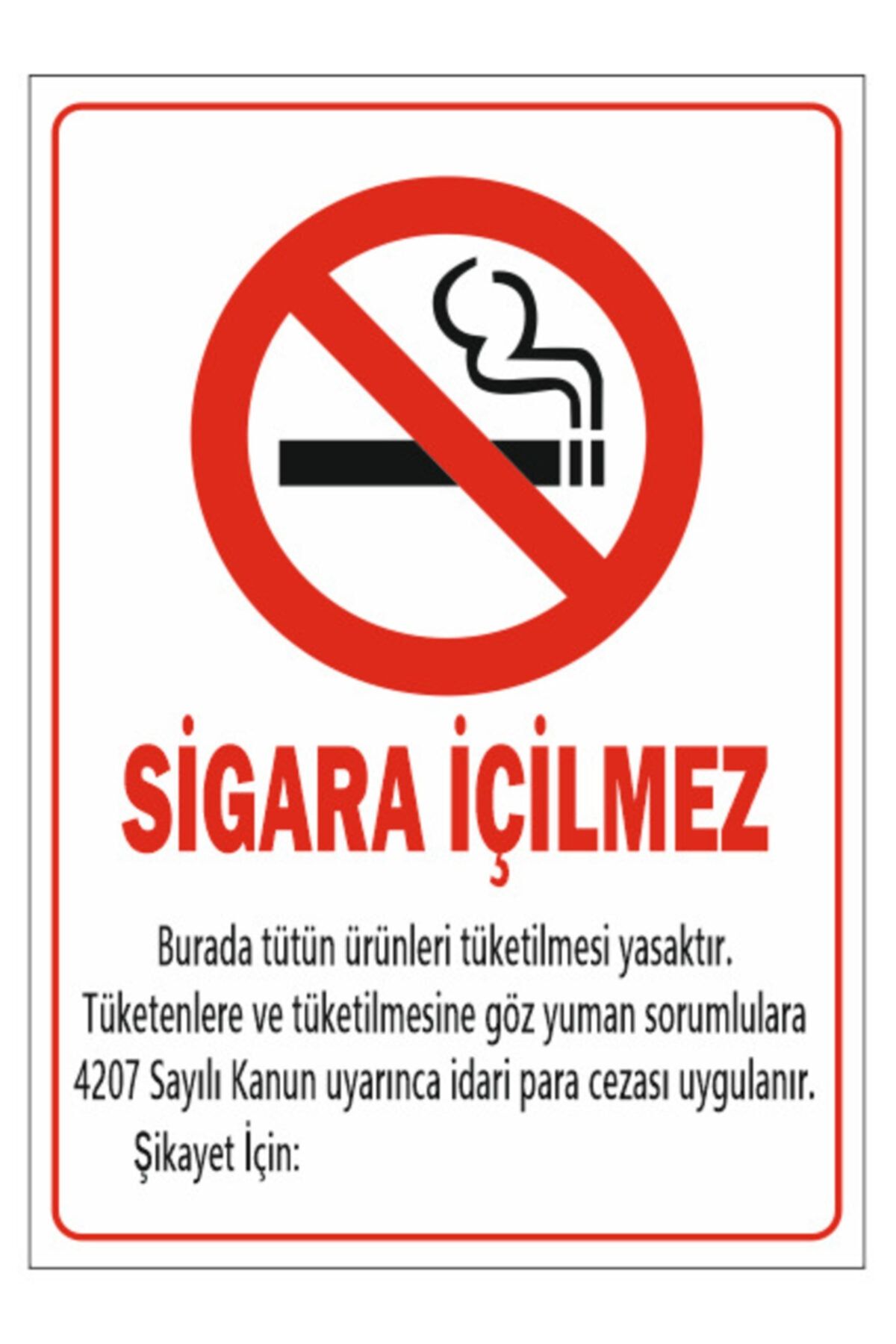 ERGÜNDOĞDU 5 Adet Sigara İçilmez Uyarı Levhası