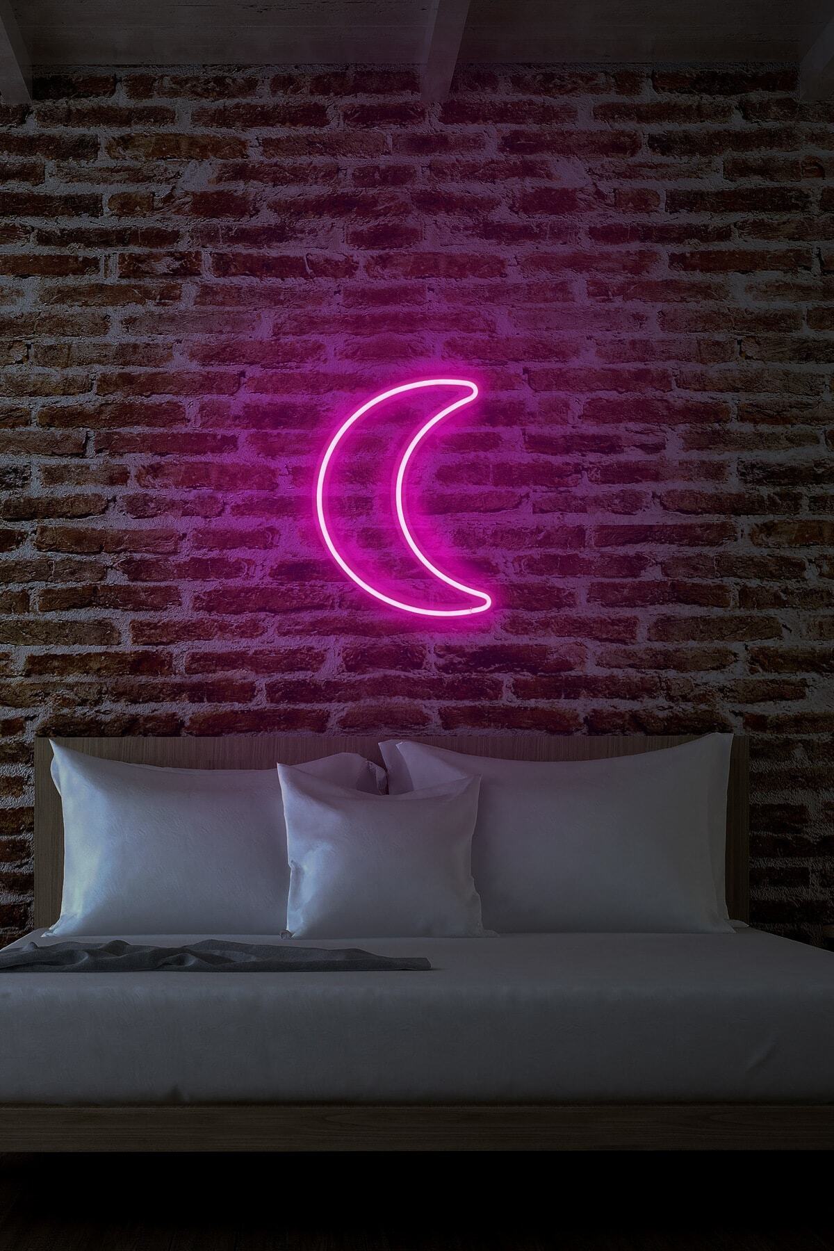 neon graph Neongraph Neon Led Duvar Yazısı Dekoratif Işıklı Gece Lambası Duvar Süsü Crescent