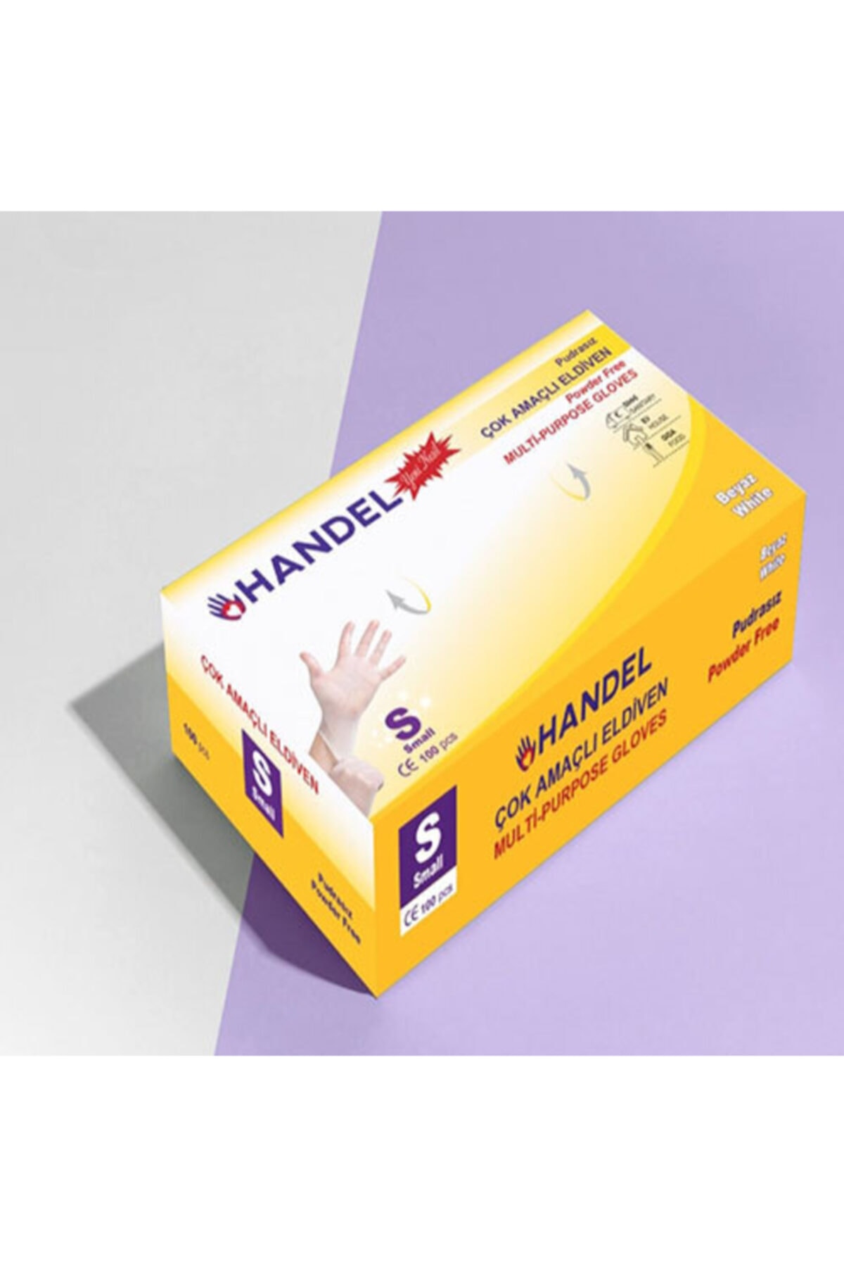 HANDEL Pudrasız S Beden Çok Amaçlı Eldiven Beyaz 100 Adet