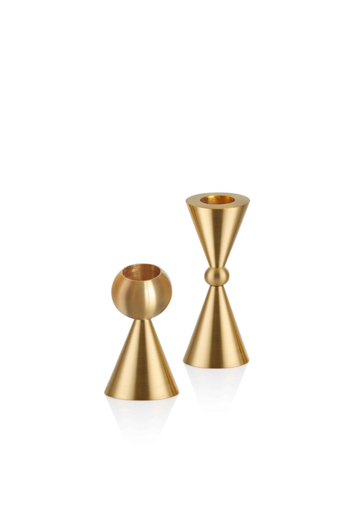 The Mia Brass Pirinç Şamdan 2 Li Set