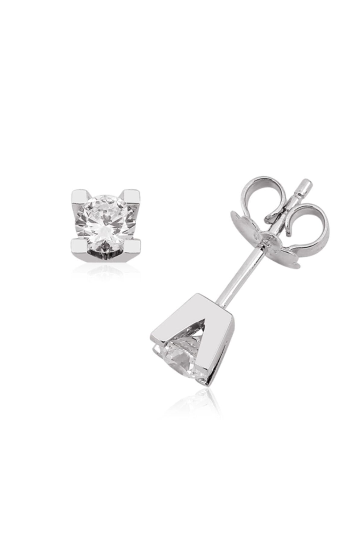 Barok Diamond Pırlanta Tektaş Küpe 0.74ct 18 Ayar