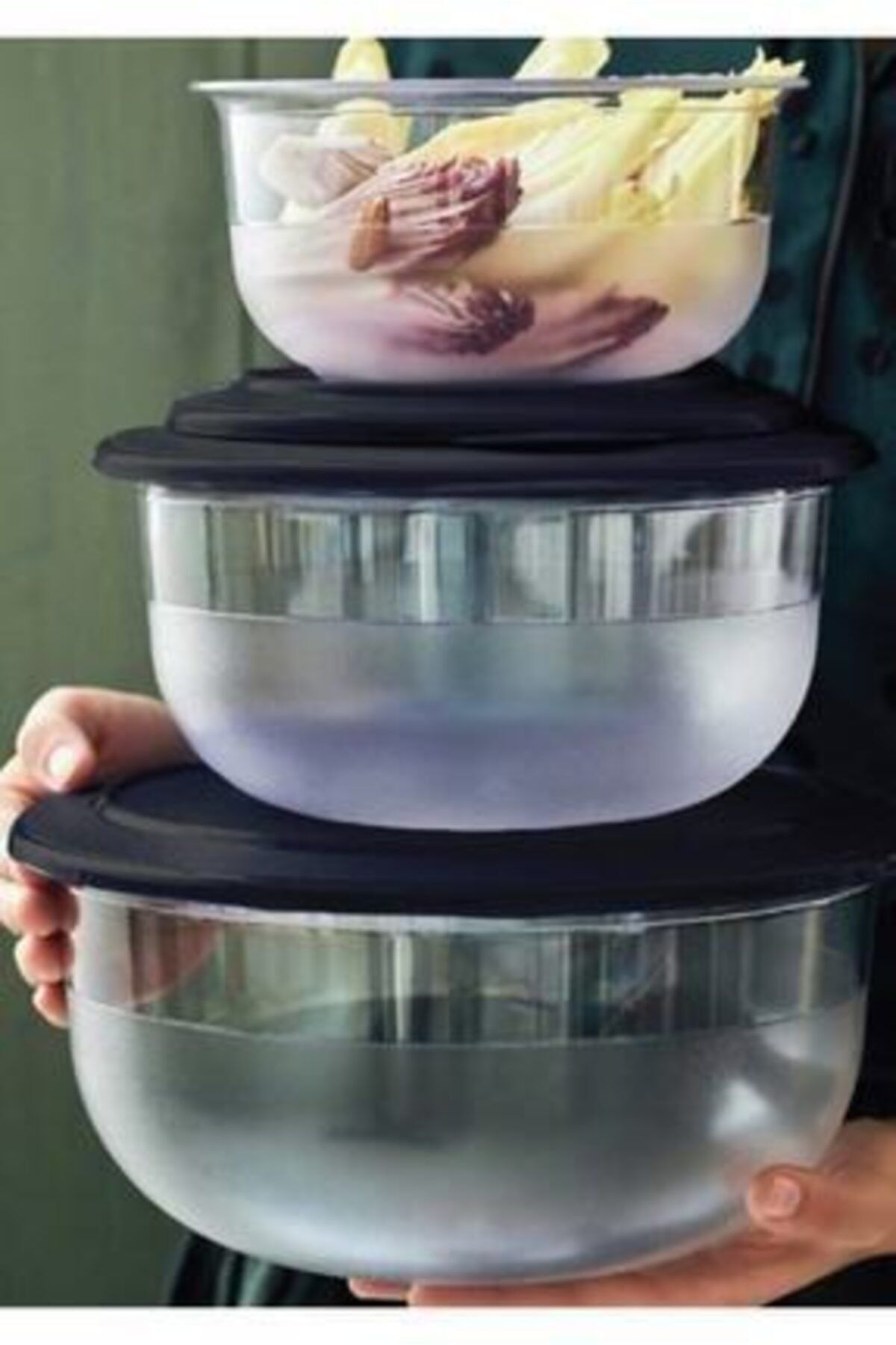 Tupperware Kristalin 3'lü Set Siyah Kapak Saklama Ve Taşıma Ürünü