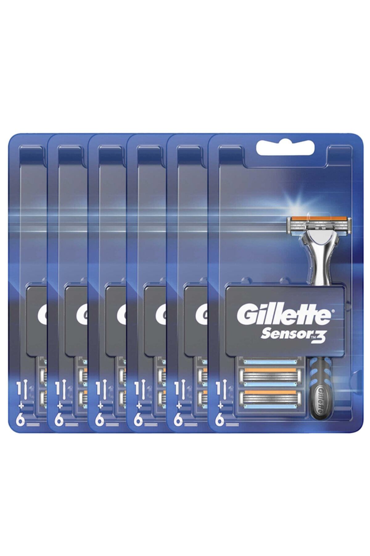 Gillette Sensor3 Tıraş Makinesi Ve Yedek Tıraş Bıçağı 6'lı X 6 Adet