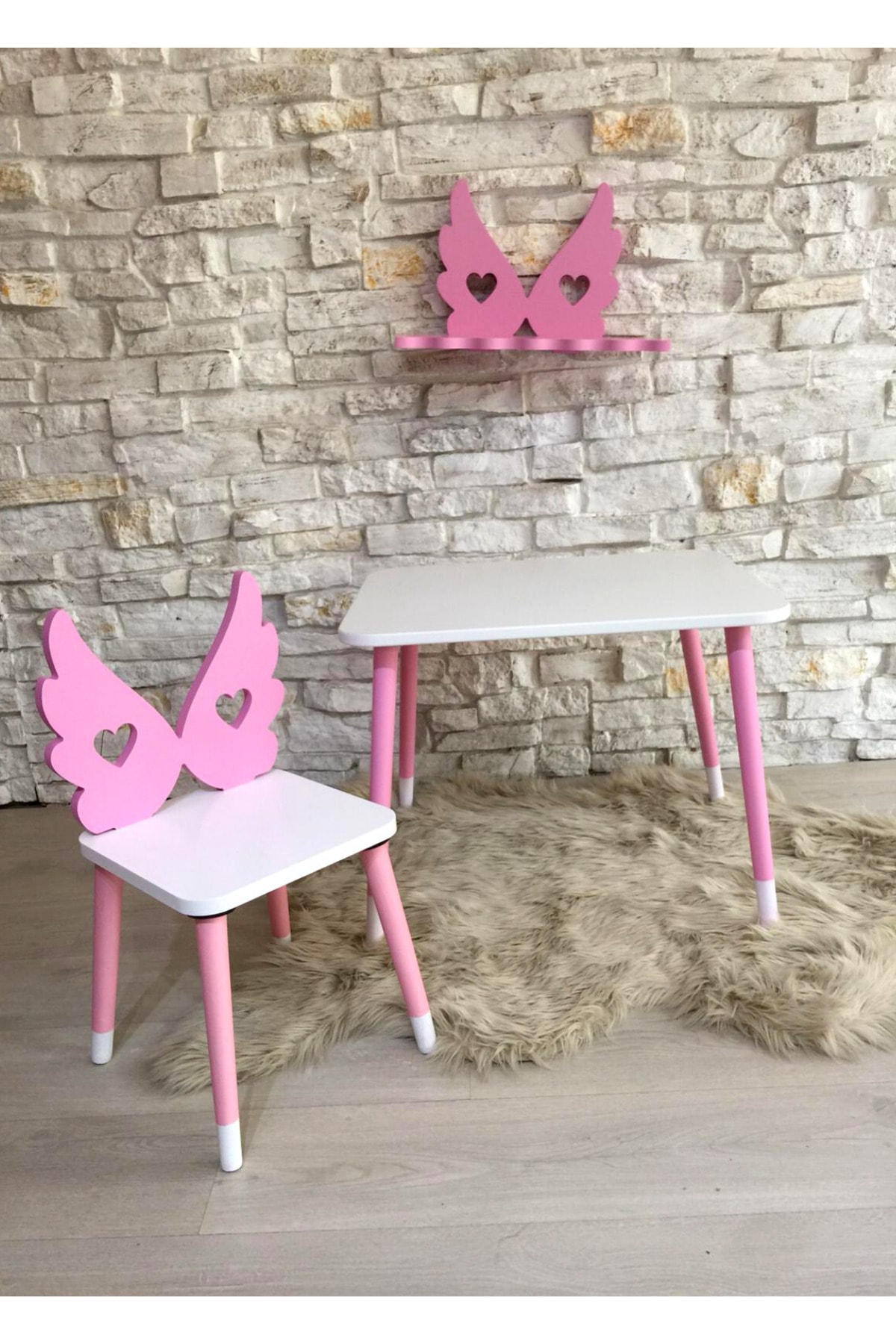 GO BABY Kanat Pembe Masa Sandalye
