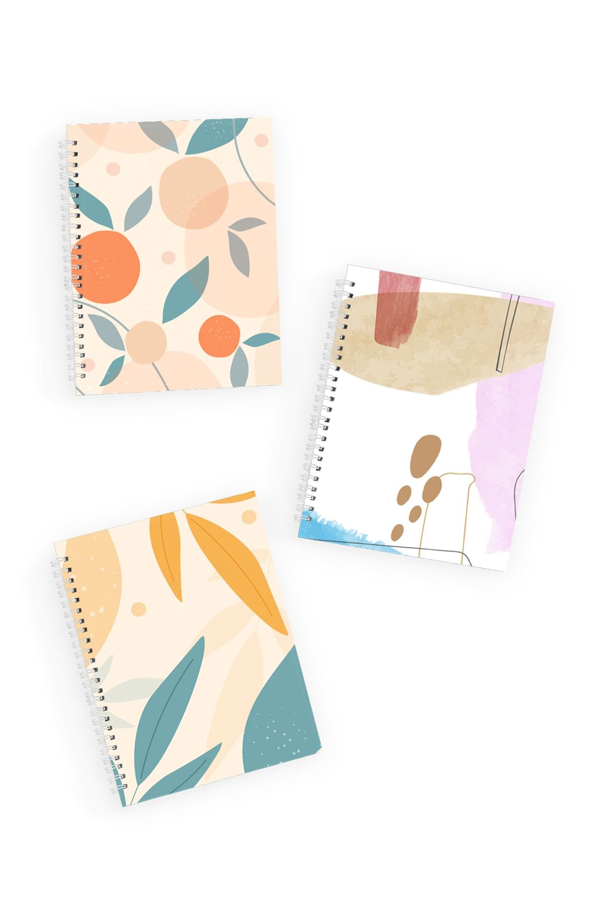 CoNotes 3'lü Spiralli Defter Seti - Leaves Series A5 (15X21CM)