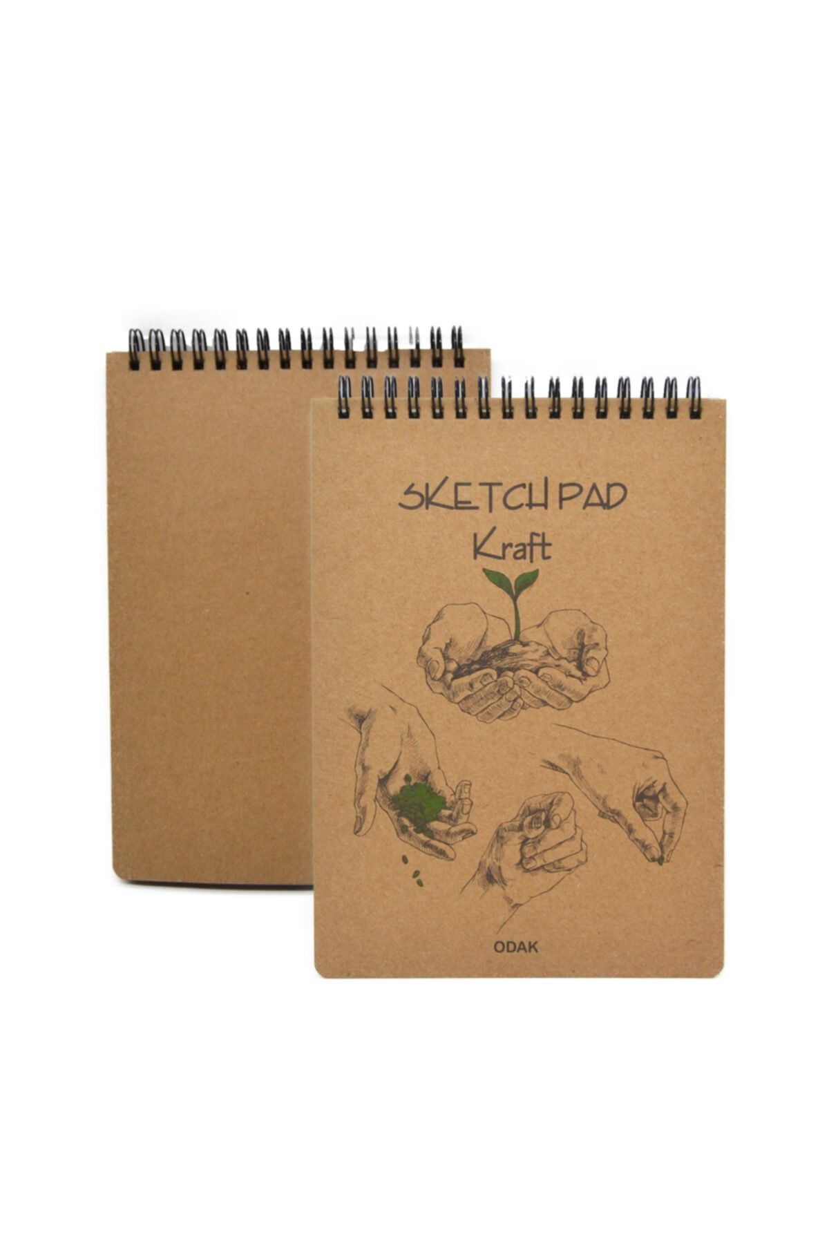 fourArt A5 Spiralli Kraft Kapak Kraft 50 Yaprak Eskiz Çizim Defteri