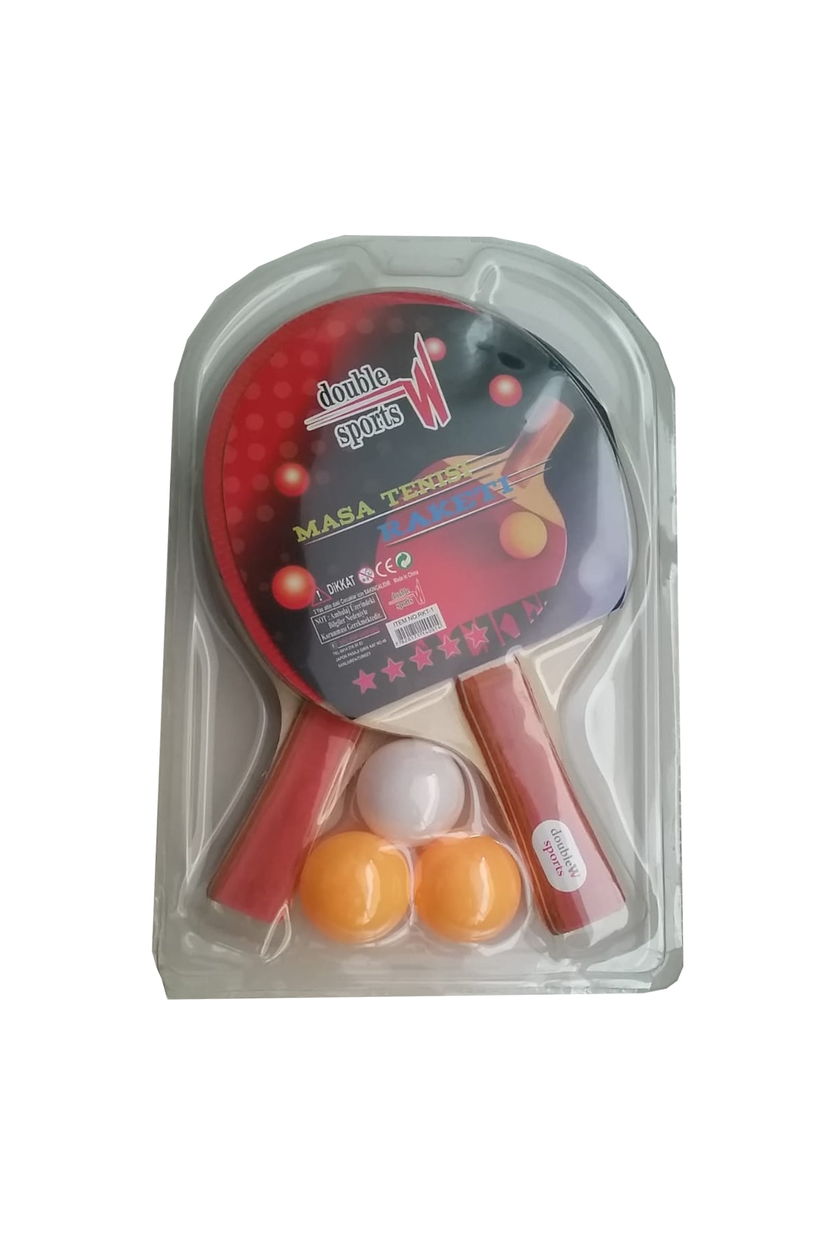 AKTOYS Douple Sport Masa Tenisi Raketi 2 Raket + 3 Top