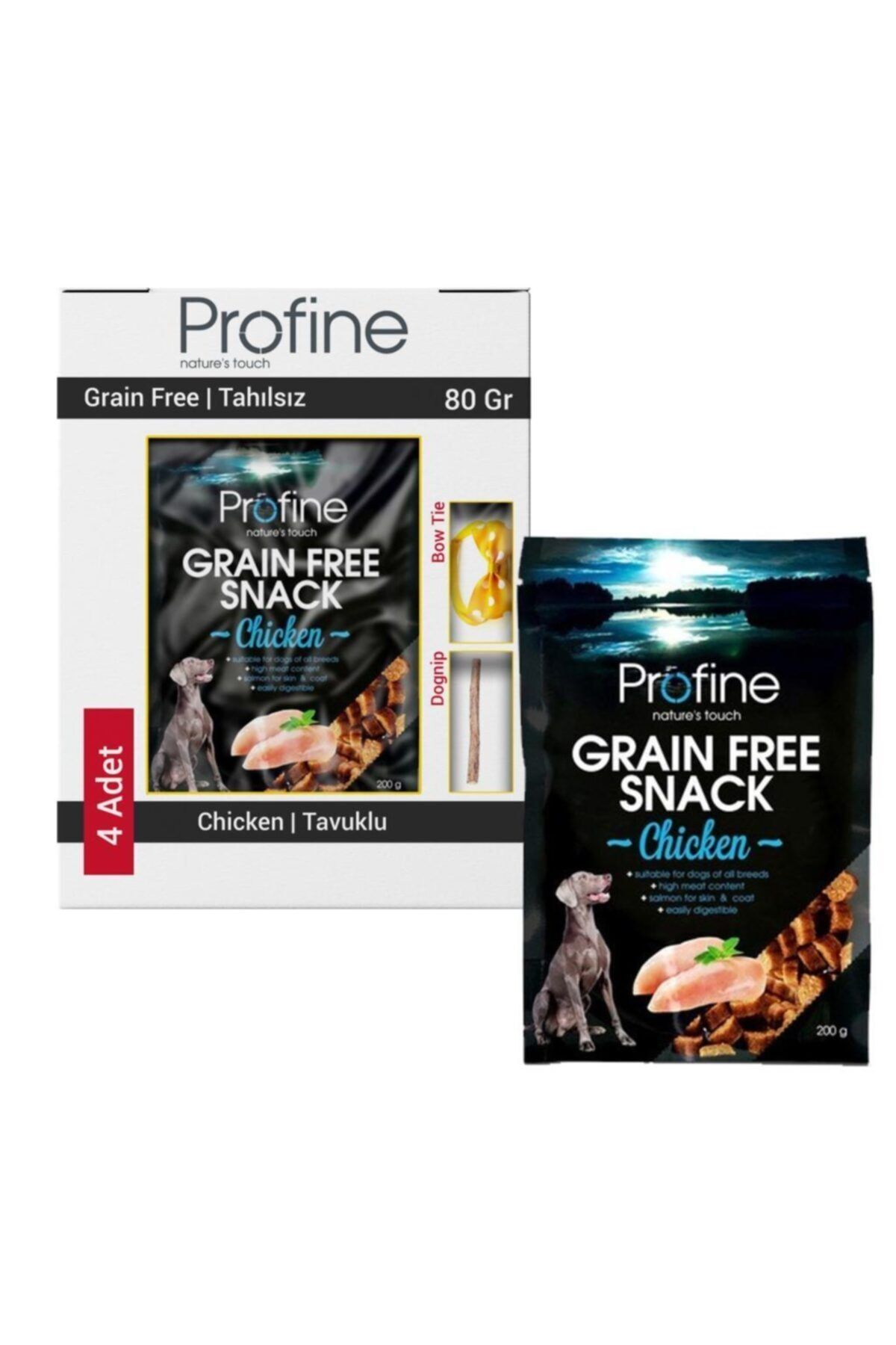 Profine Grain Free Tahılsız Tavuklu Köpek Ödül Maması 4x200 gr