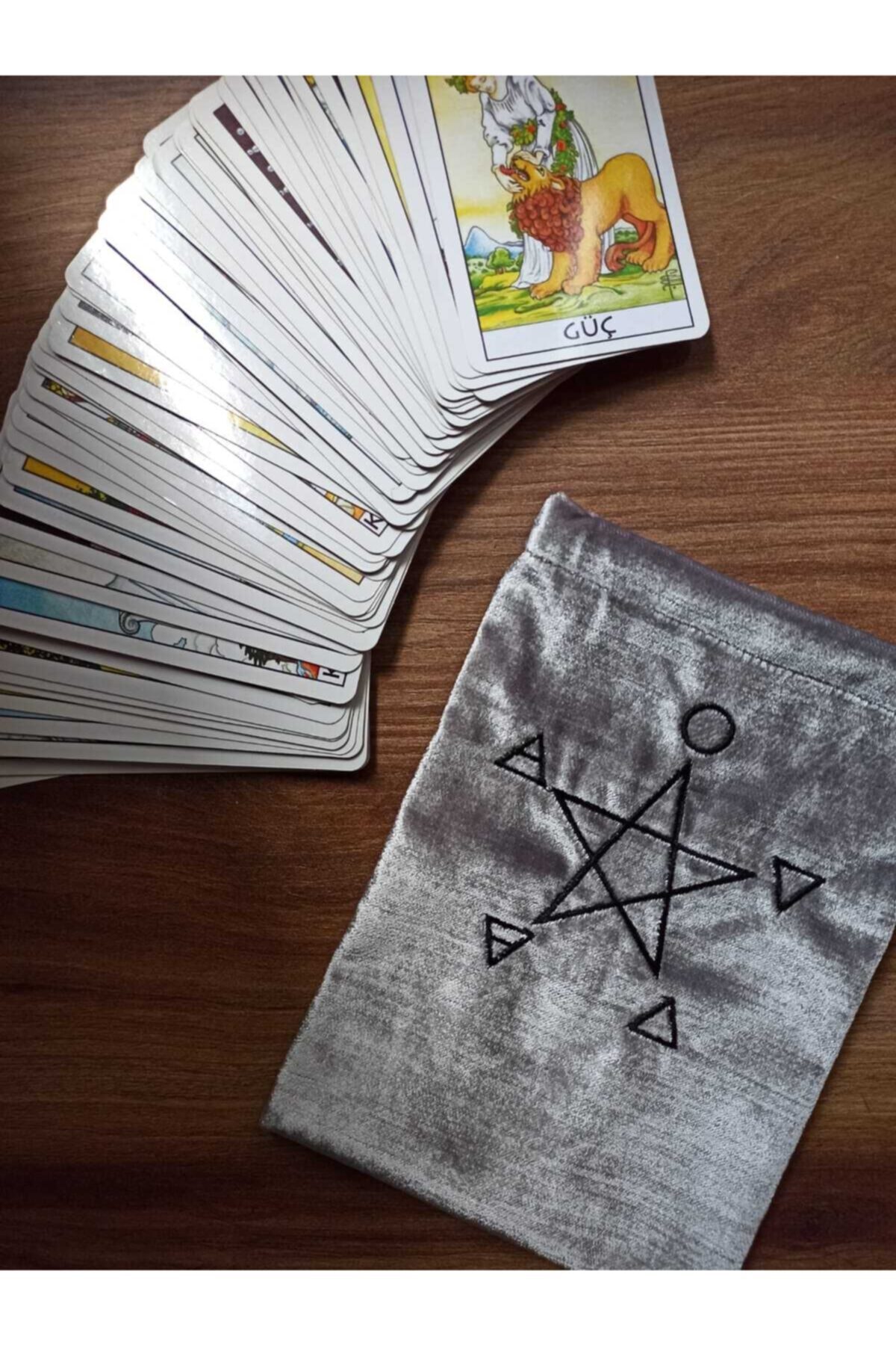 TBaykuş Tarot Kartı Nakışlı Saklama Kesesi