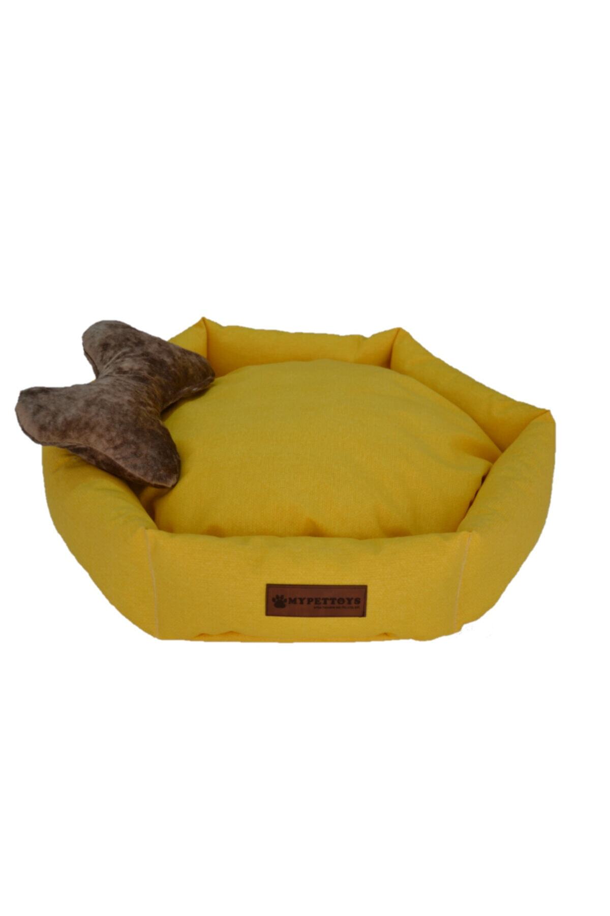 mypettoys bella kedi kopek yatagi 60x60x14cm sari fiyati yorumlari trendyol