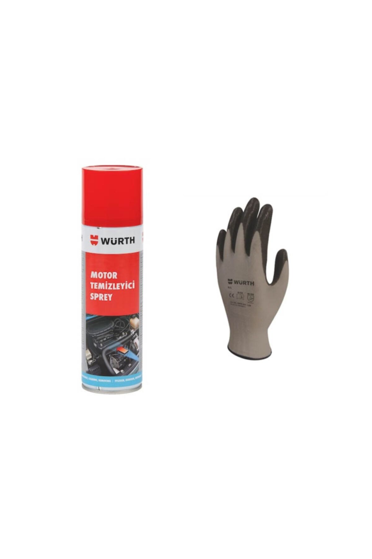 Würth Motor Temizleme Temizleyici Spreyi ve Iş Güvenliği Eldiveni