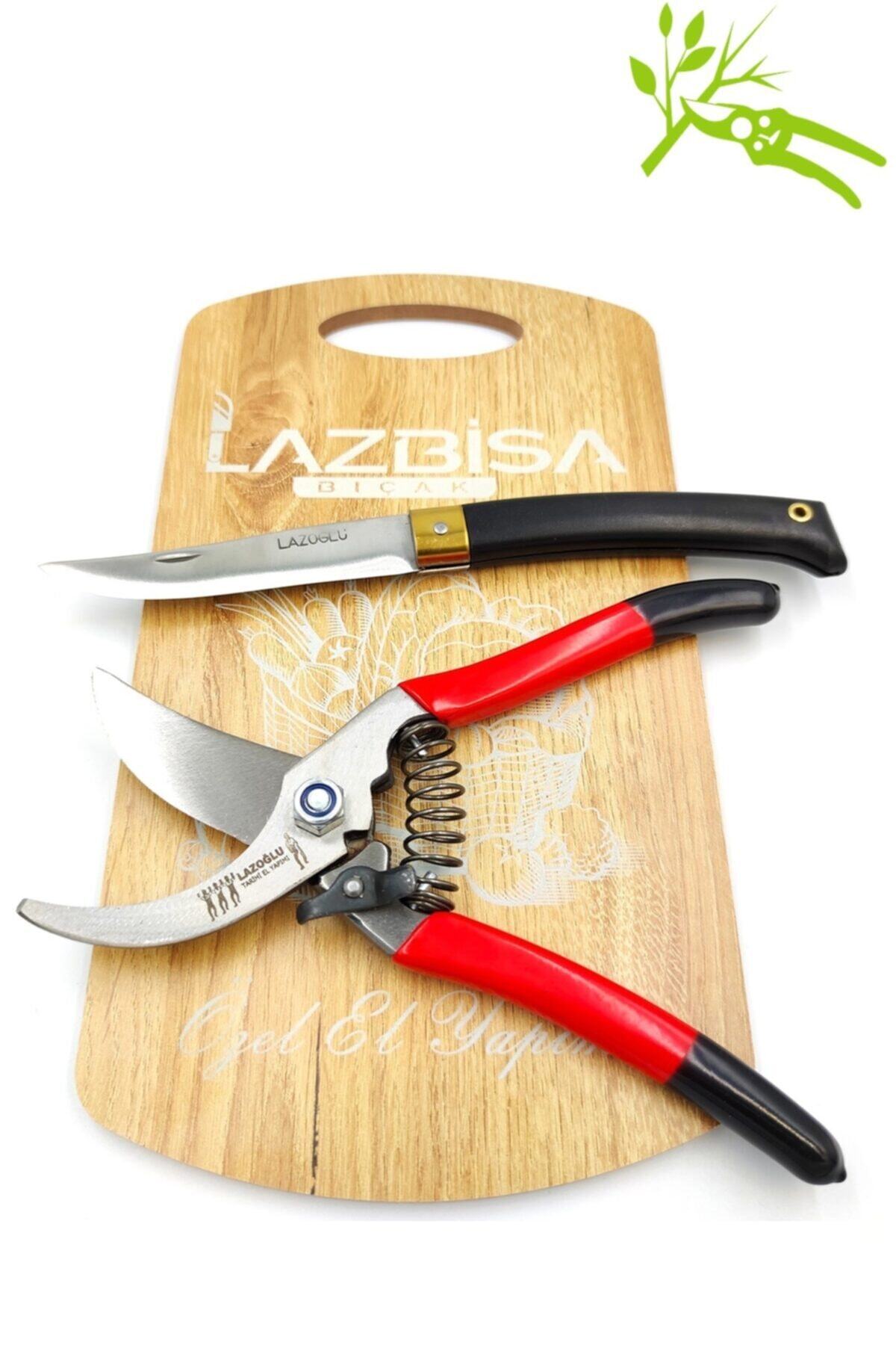 LAZBİSA Lazoğlu Sürmene Bağ Bahçe Ağaç Dal Budama Makası Kesme Kırpma Makası Cep Çakısı Mutfak Bıçak