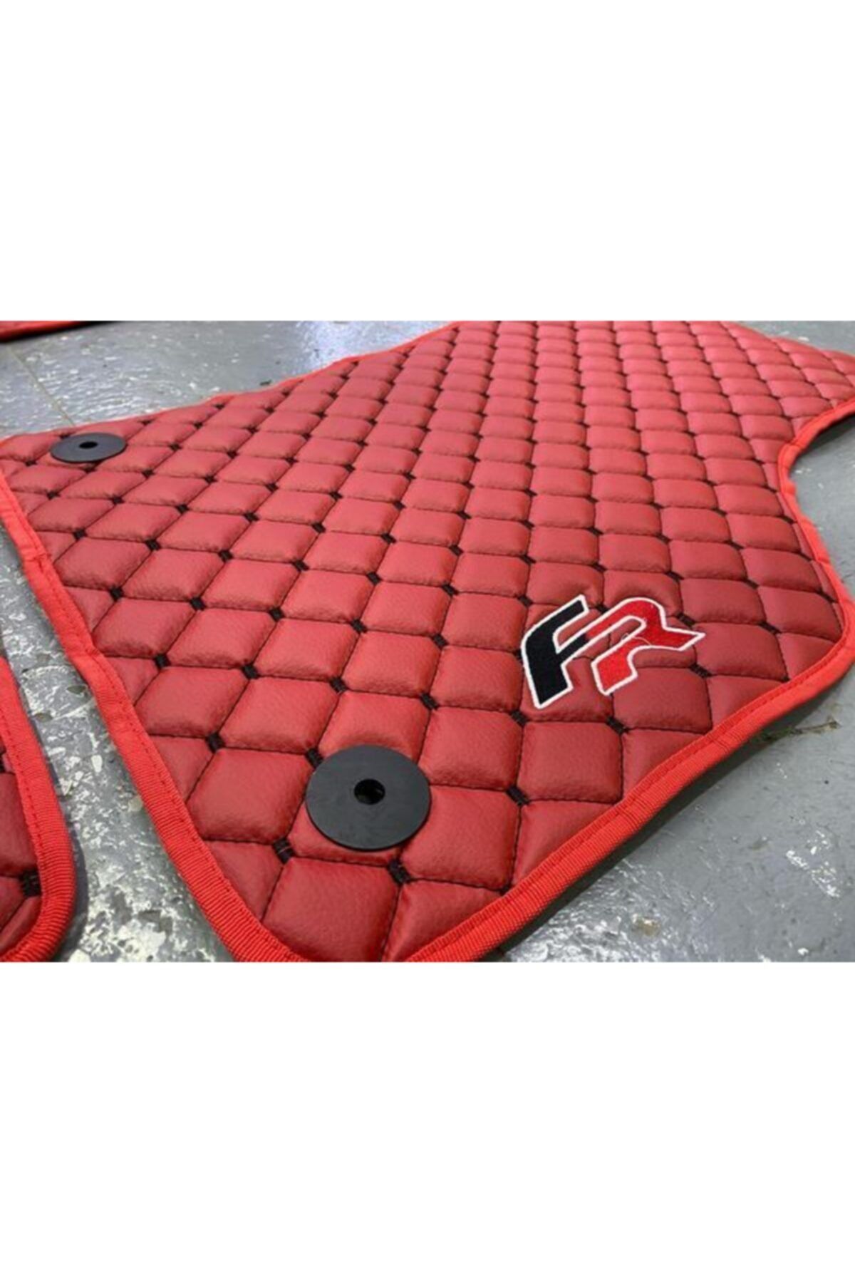 HK TUNİNG Seat Leon Mk3 Özel Deri Dikim Yıkanabilir Paspas(kırmızı)