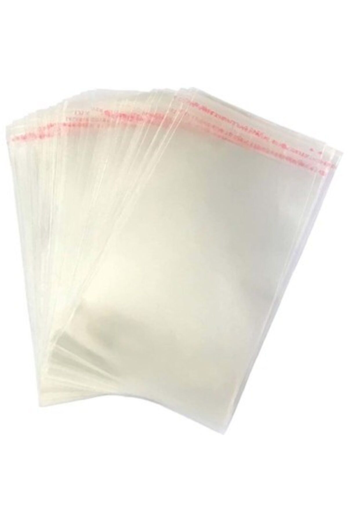 ardeppo 15x20 +5 Cm Şeffaf Bantlı Jelatin Torba - Yapışkanlı Poşet - 100 Adet