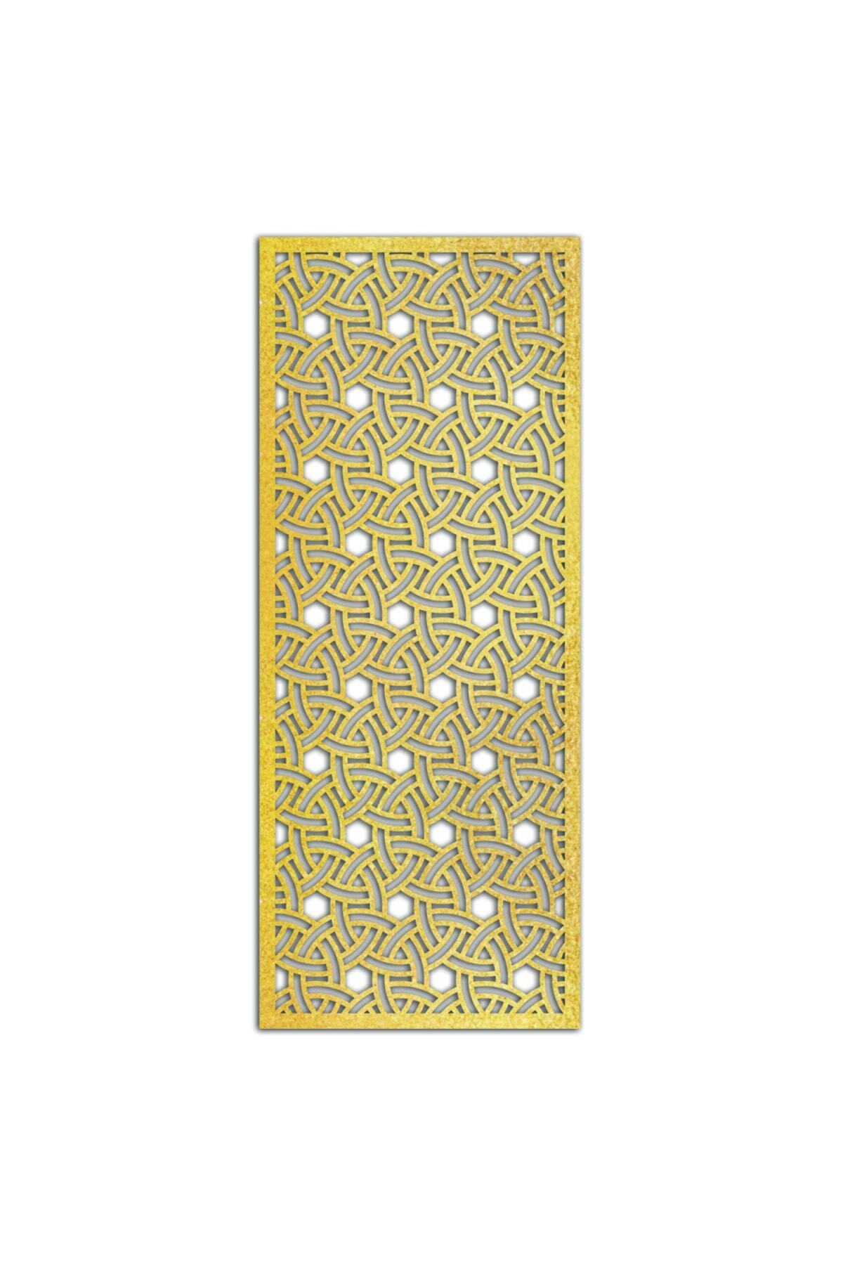 Liar Dekor Liar Ahşap Seperatör (Paravan) - KSP-89 - (18 mm) - (69 cm x 139 cm) - (Gold)