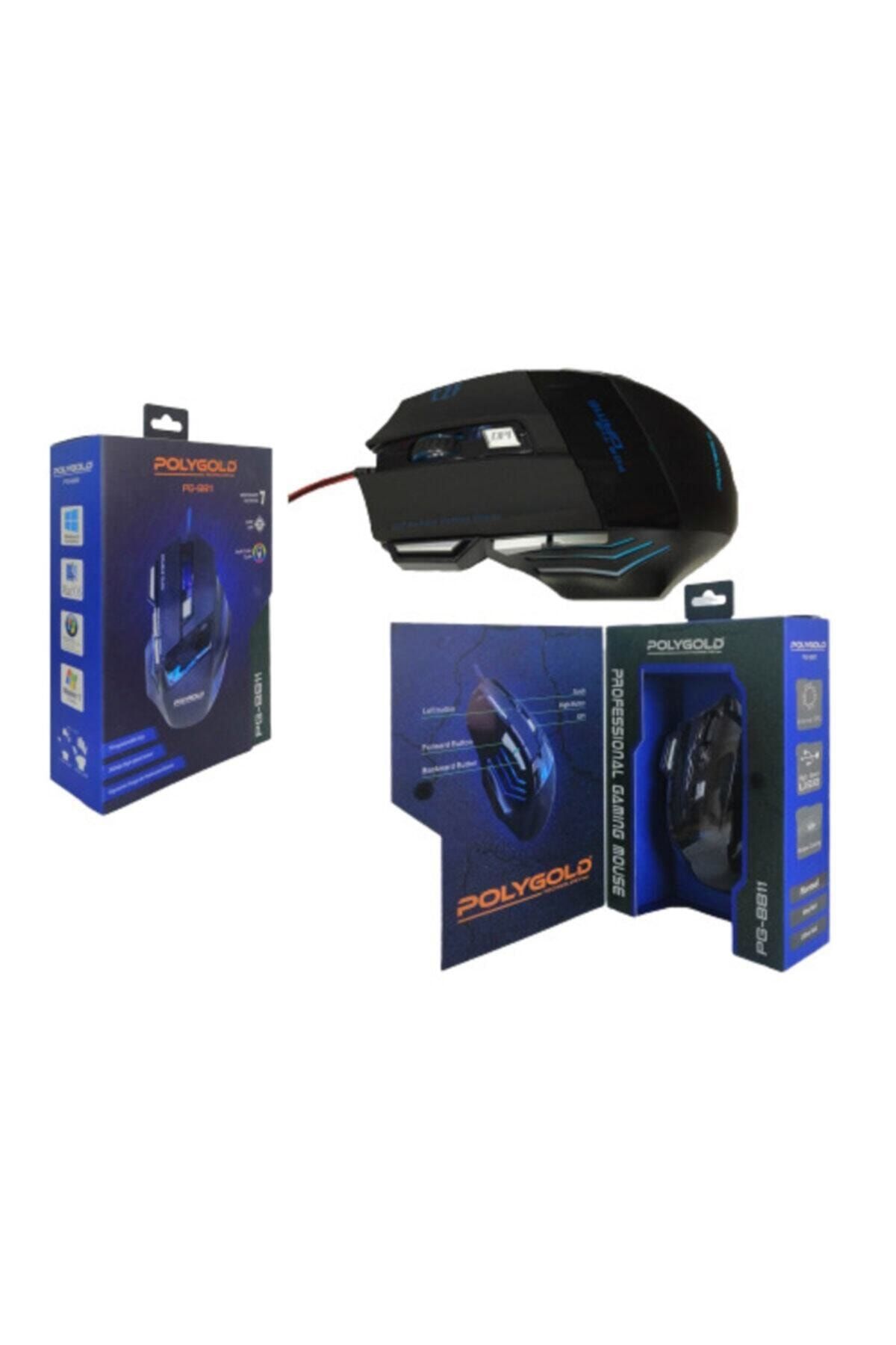 POLYGOLD Oyuncu Gaming Mouse 2400 Dpi Işıklı Kablolu Mouse