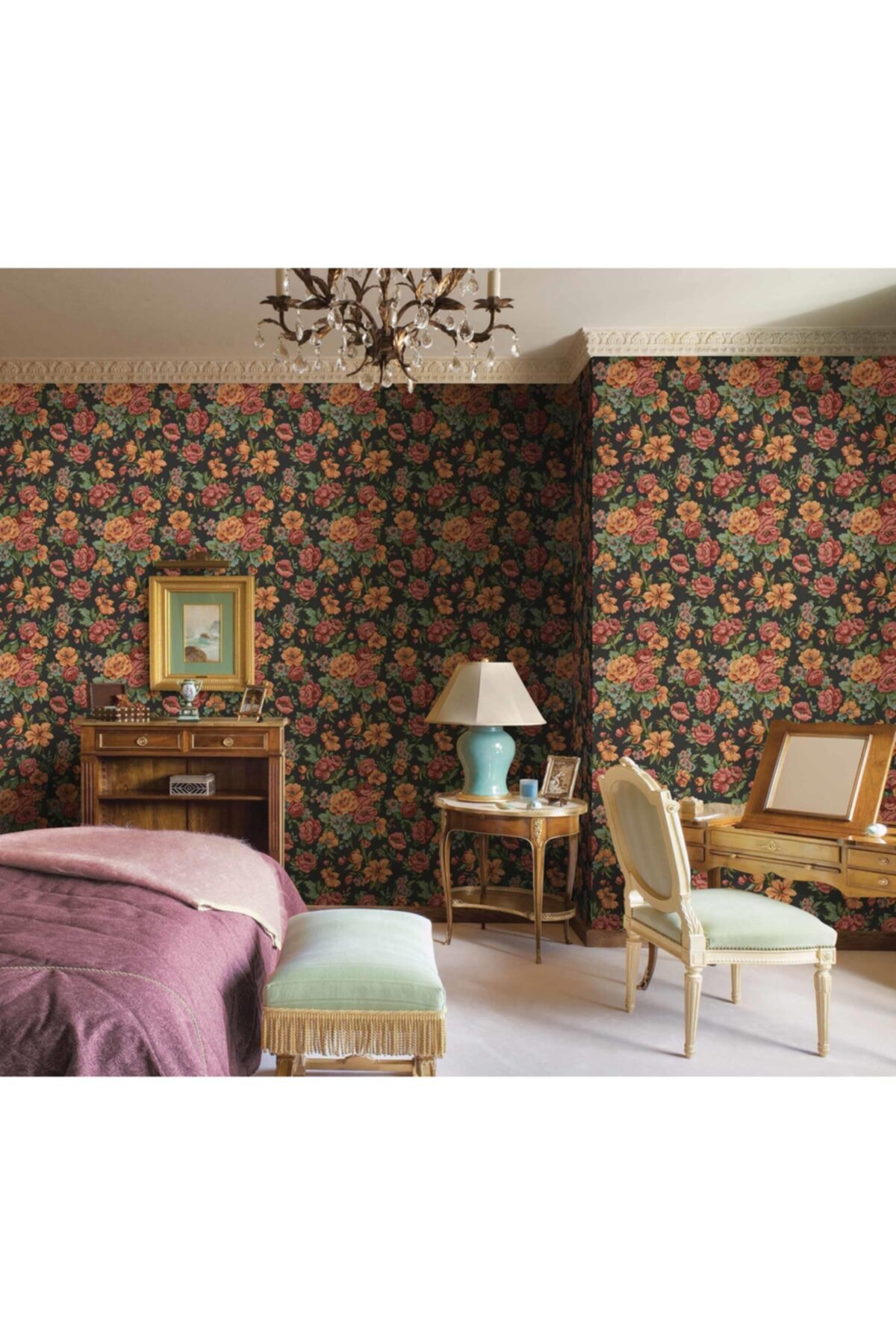 Adawall Kalinka 5806-6 Klasik Retro Çiçekli Desenli Duvar Kağıdı