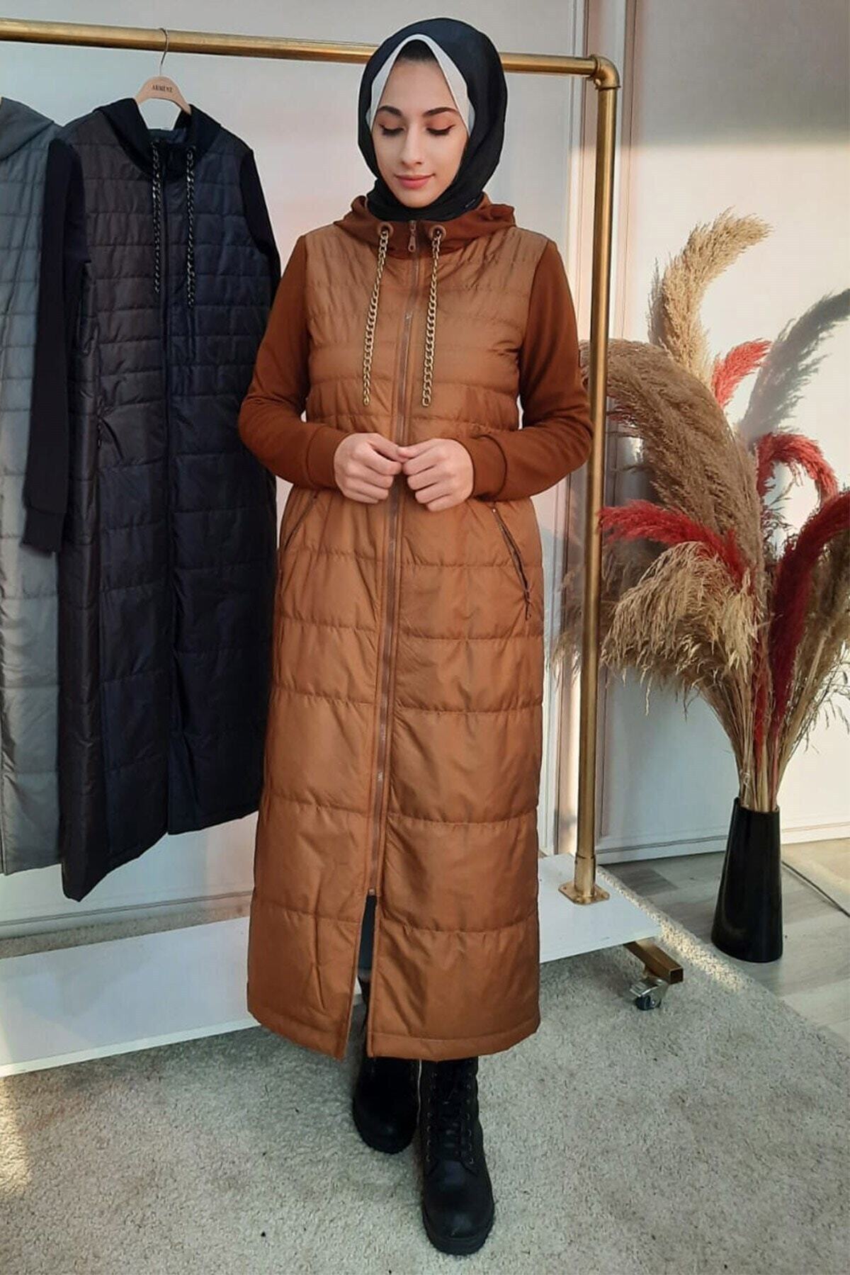Armine Kadın Taba Kapitone Kap-Ceket 20kt508