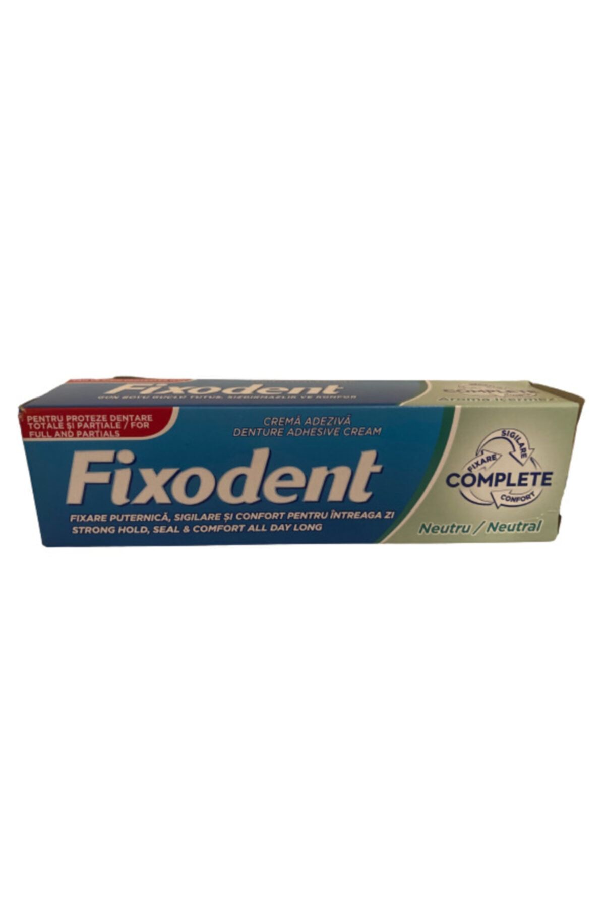 Fixodent Protez Yapıştırıcı Krem Aromasız - Base Complet Neutral - Dentura Adhesive Cream 47 Gr