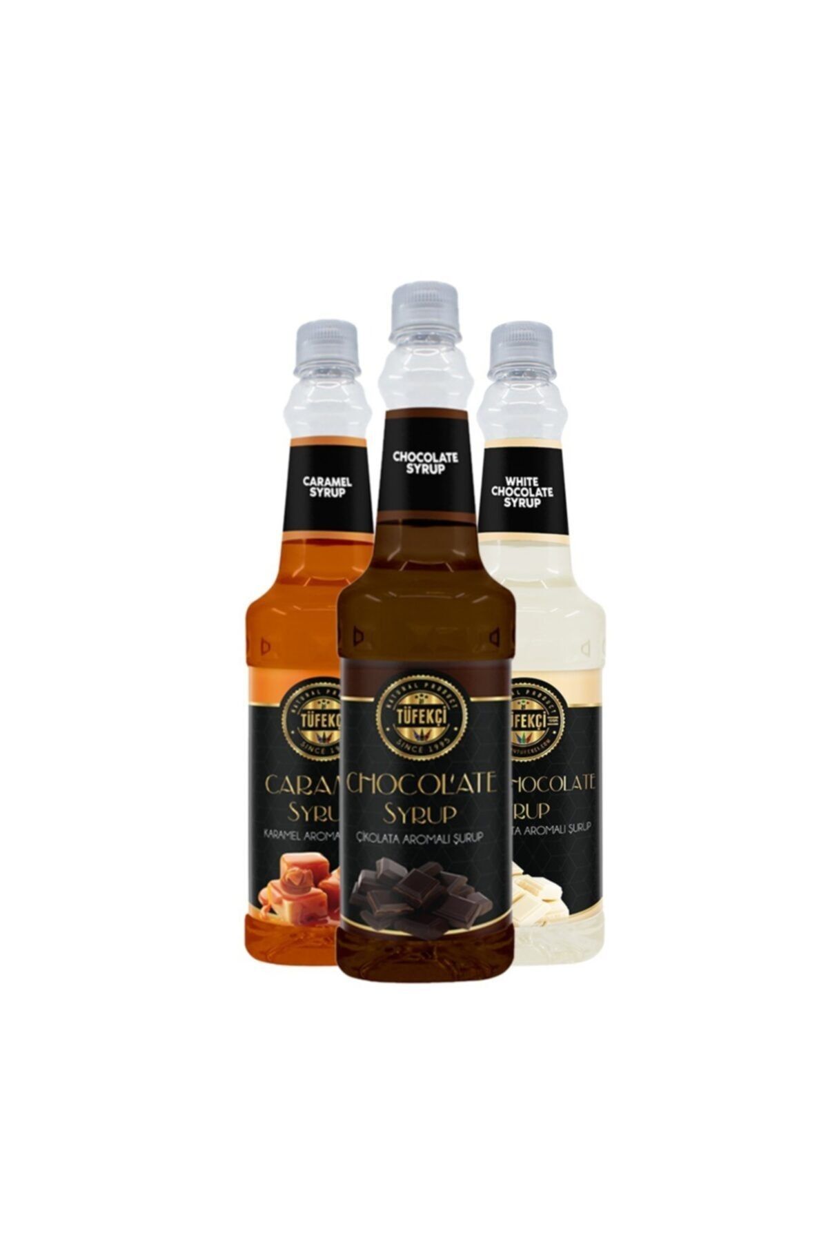 By Tüfekçi Çikolata, Karamel Ve Beyaz Çikolata Şurubu 3 Lü Avantajlı Paket 3x750 Ml