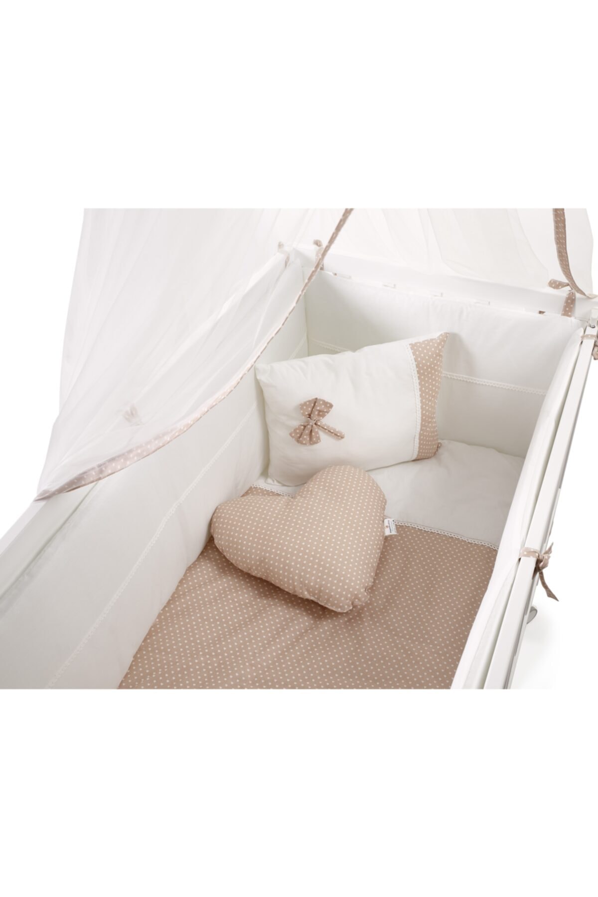 EGEBABY Ege Baby (60*120) Little Heart Uyku Seti (BEJ) (SADECE UYKU SETİDİR)